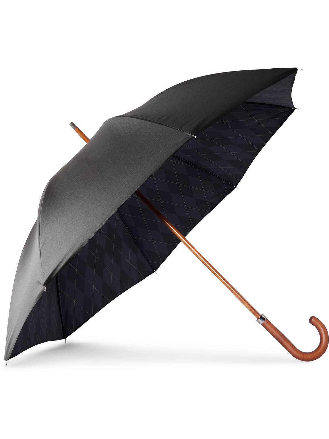 Kingsman London Undercover Argylle Wood-handle Umbrella In Black