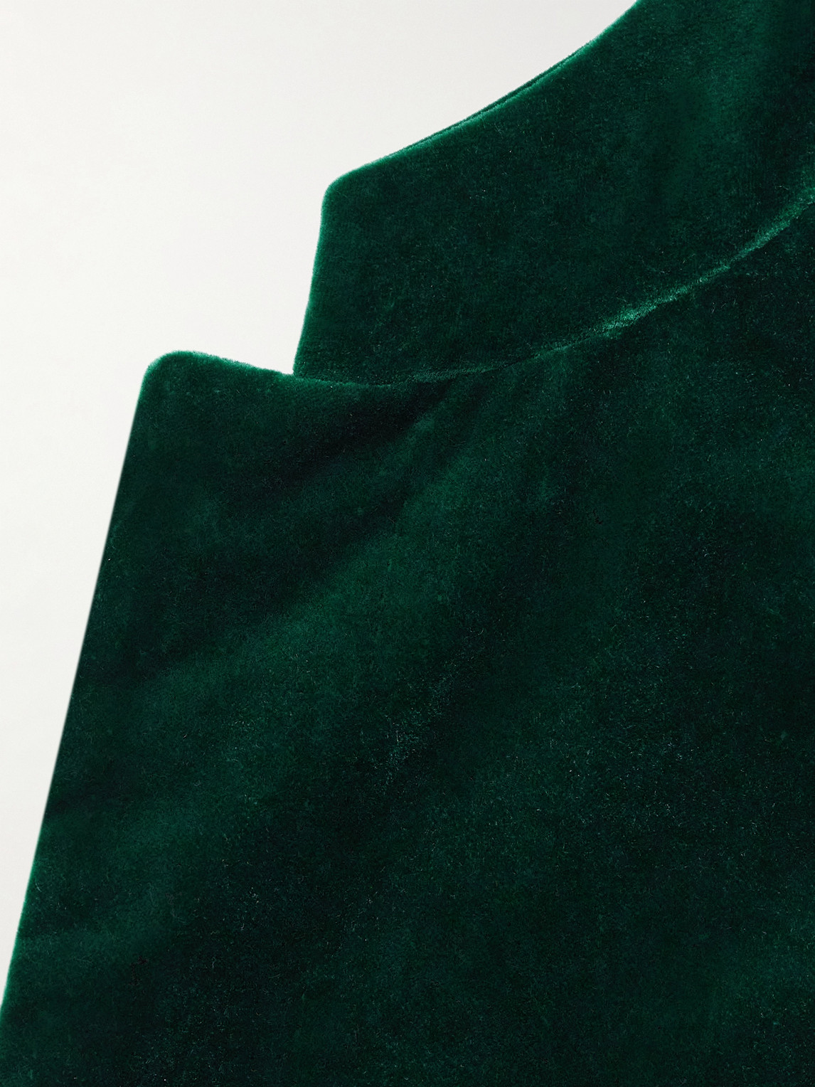 Shop Kingsman Argylle Nehru-collar Cotton-velvet Jacket In Green