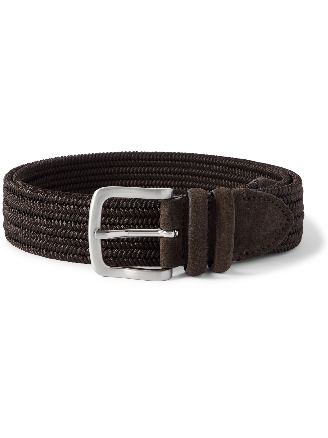 3.5cm Suede-Trimmed Woven Belt