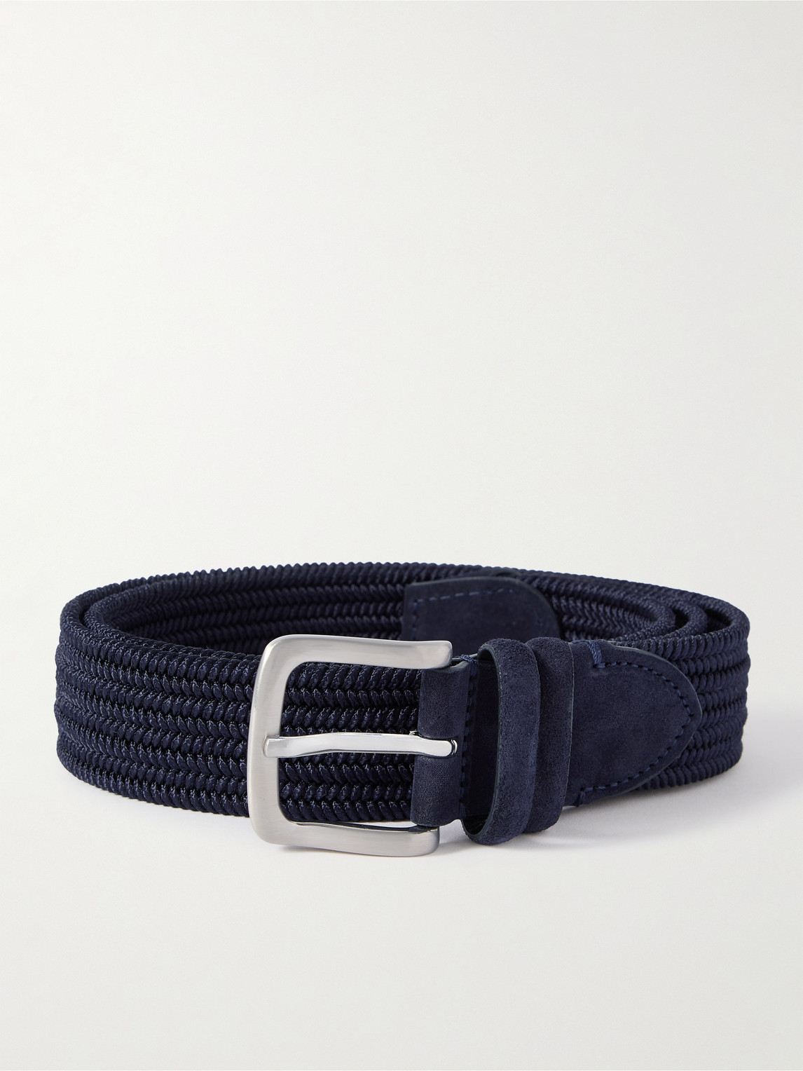 MR P. 3.5cm Suede-Trimmed Woven Belt - Men