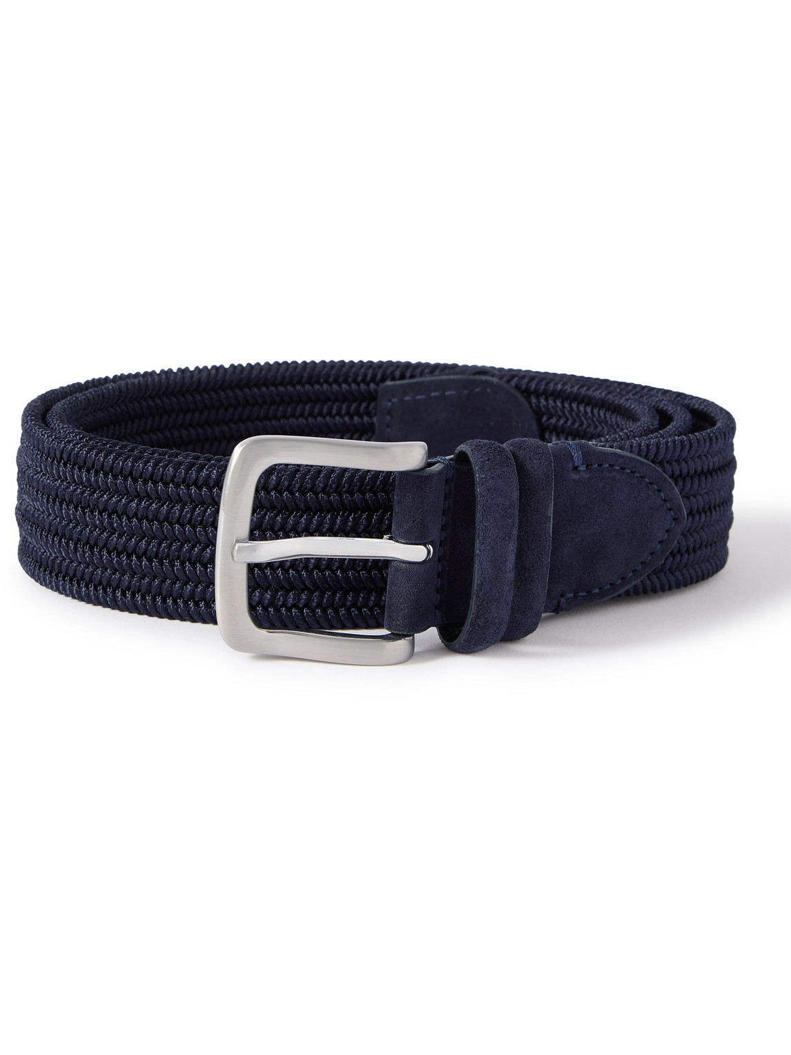 3.5cm Suede-Trimmed Woven Belt