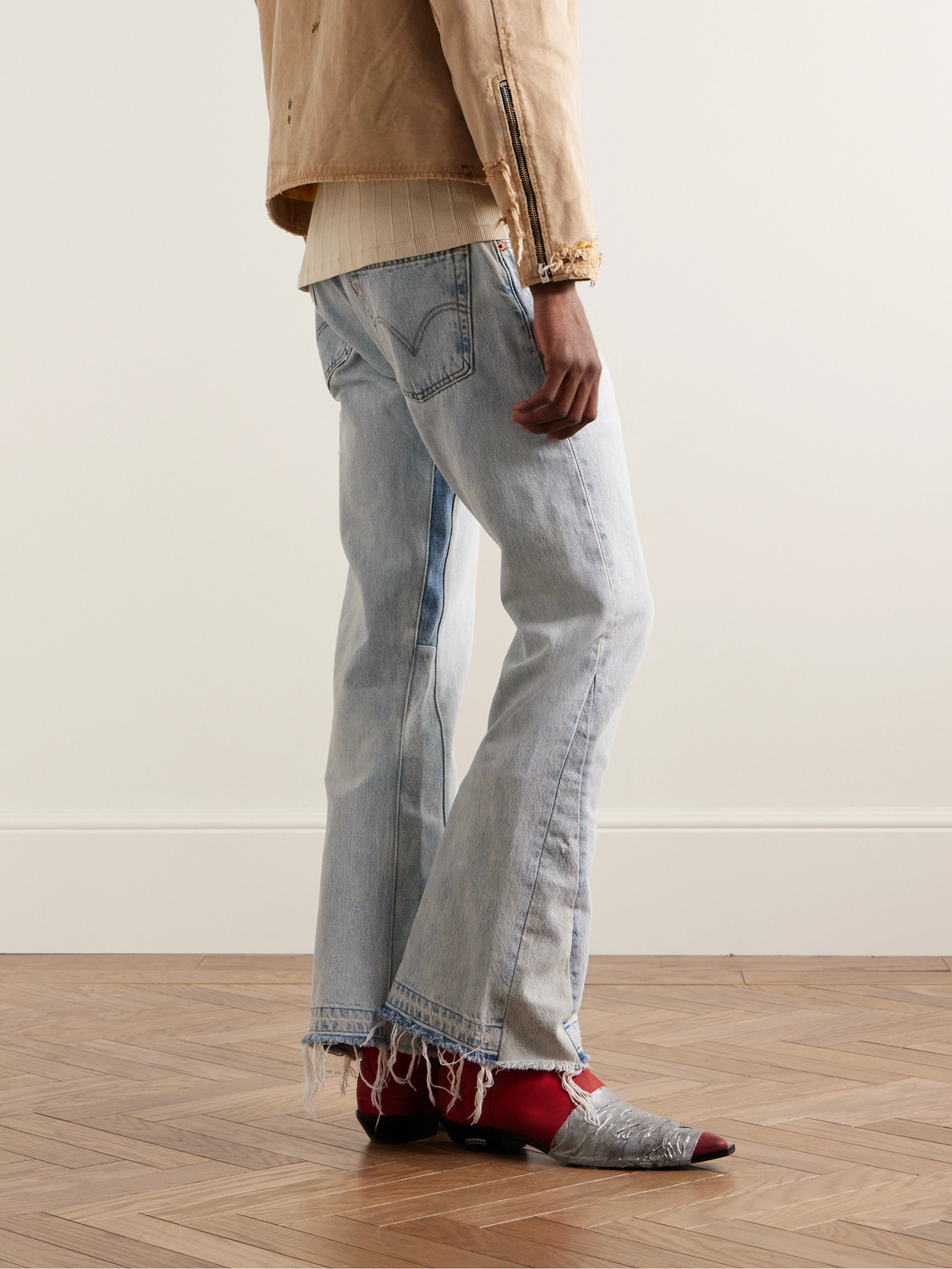 Gallery Dept. 90210 La Flare Distressed Patchwork Upcycled
