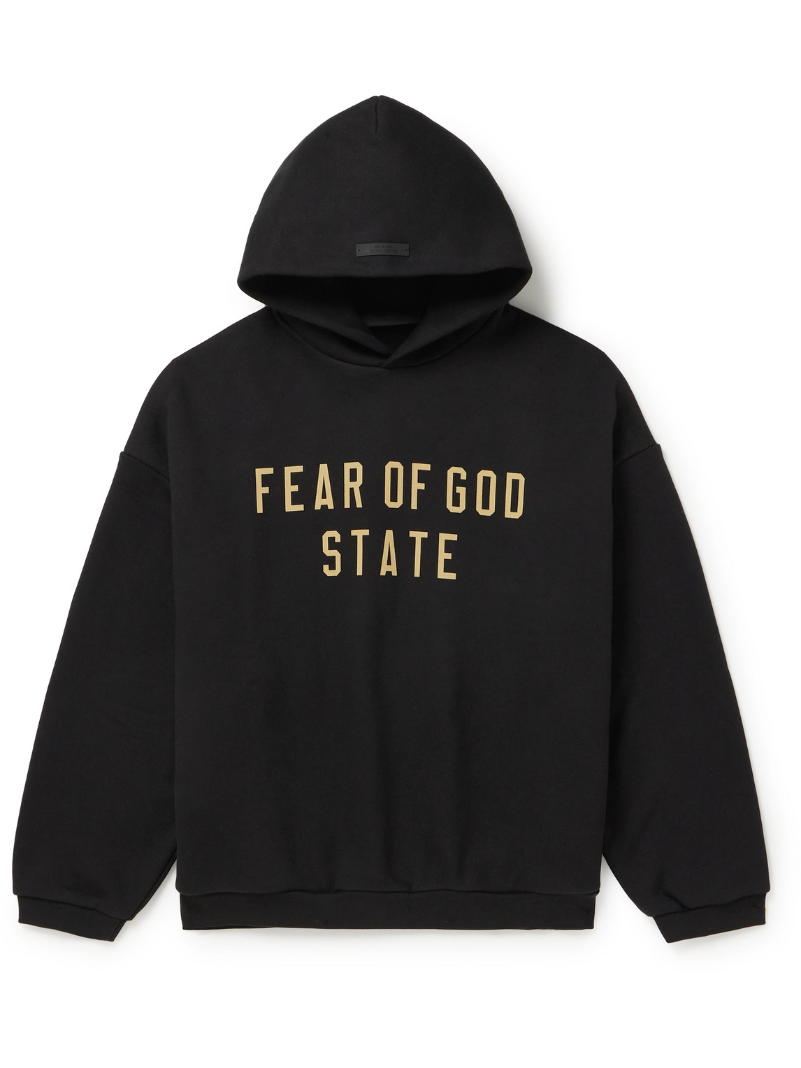 Essentials Oversized Logo-print Cotton-blend Jersey Hoodie In Black