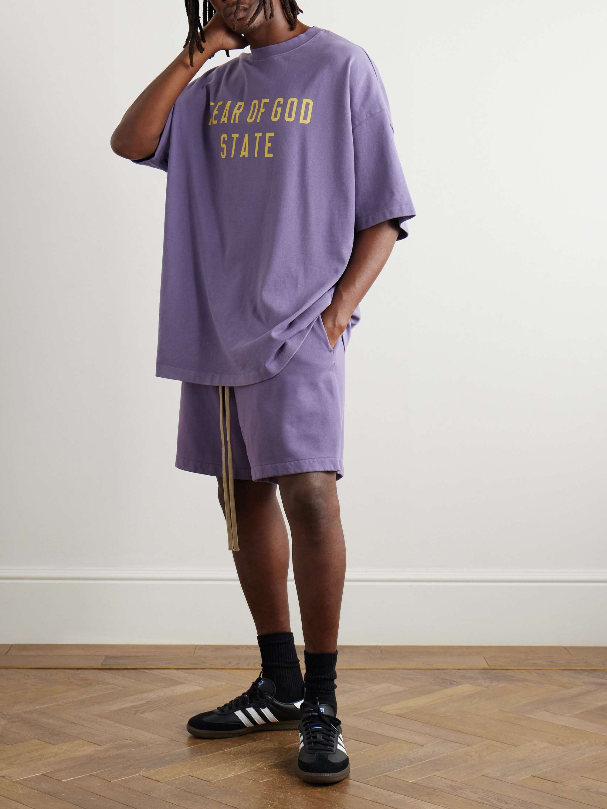 FEAR OF GOD ESSENTIALS Oversized Logo-Print Cotton-Jersey T FEAR OF GOD ESSENTIALS Oversized Logo-Print Cotton-Jersey T