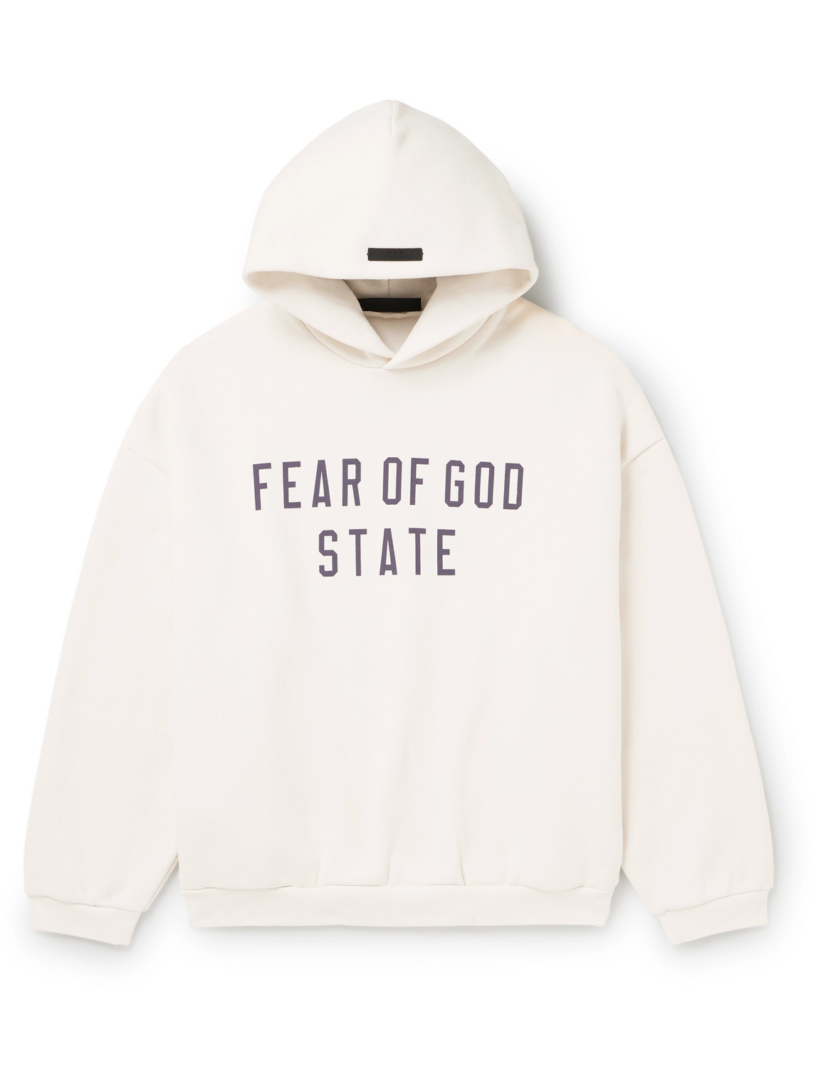 ESSENTIALS OVERSIZED LOGO-PRINT COTTON-BLEND JERSEY HOODIE 