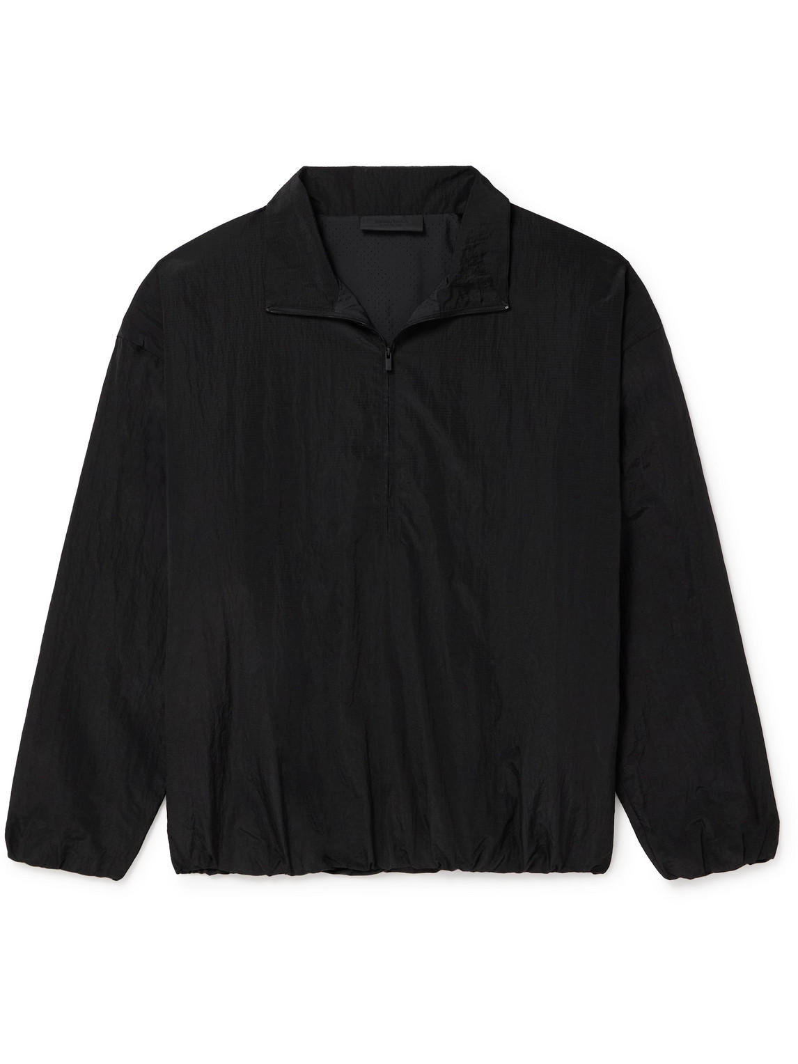 Essentials Panelled Crinkled Nylon-ripstop Half-zip Jacket In Black