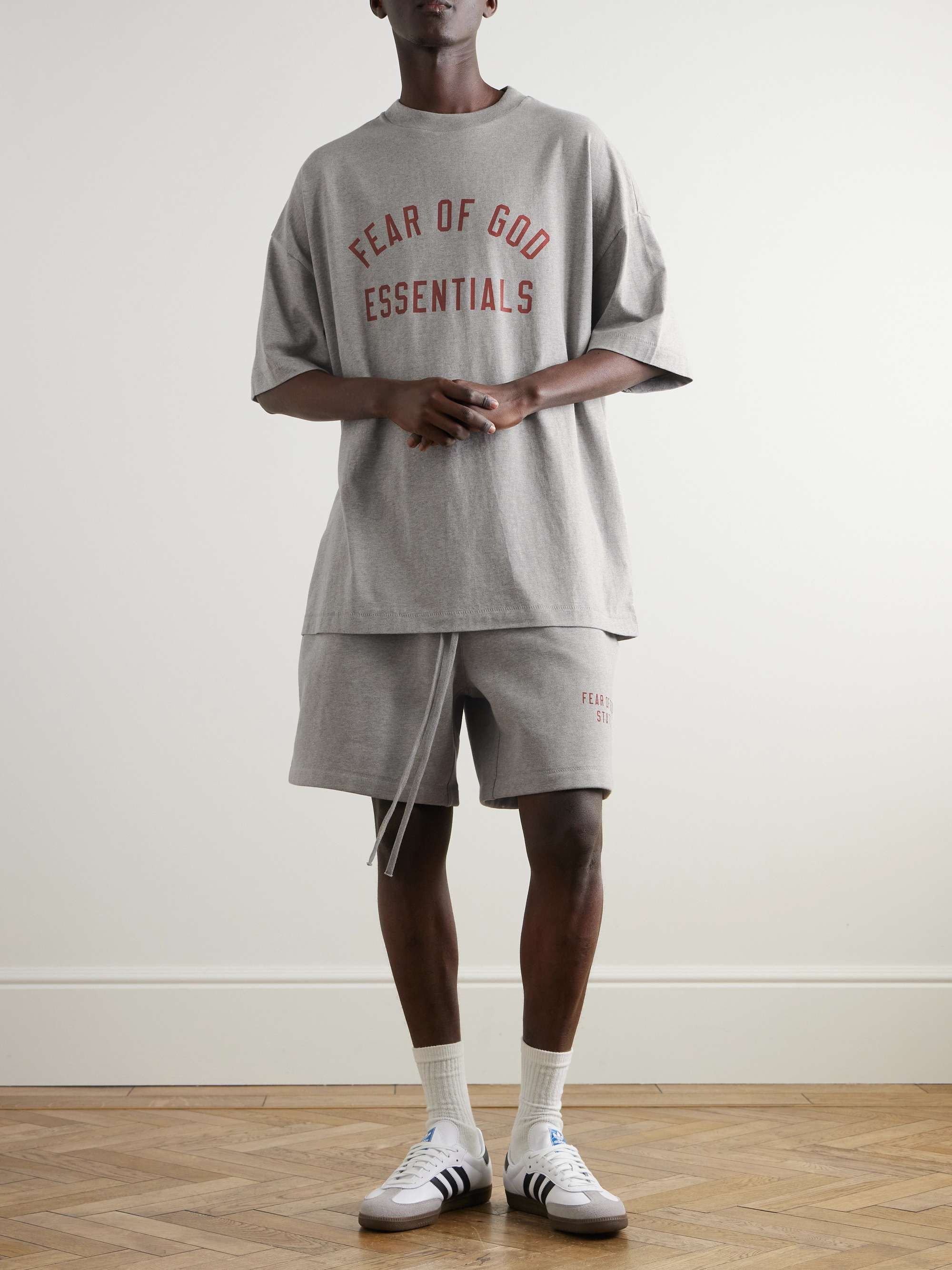 FEAR OF GOD ESSENTIALS Oversized Logo-Print Cotton-Jersey T FEAR OF GOD ESSENTIALS Oversized Logo-Print Cotton-Jersey T
