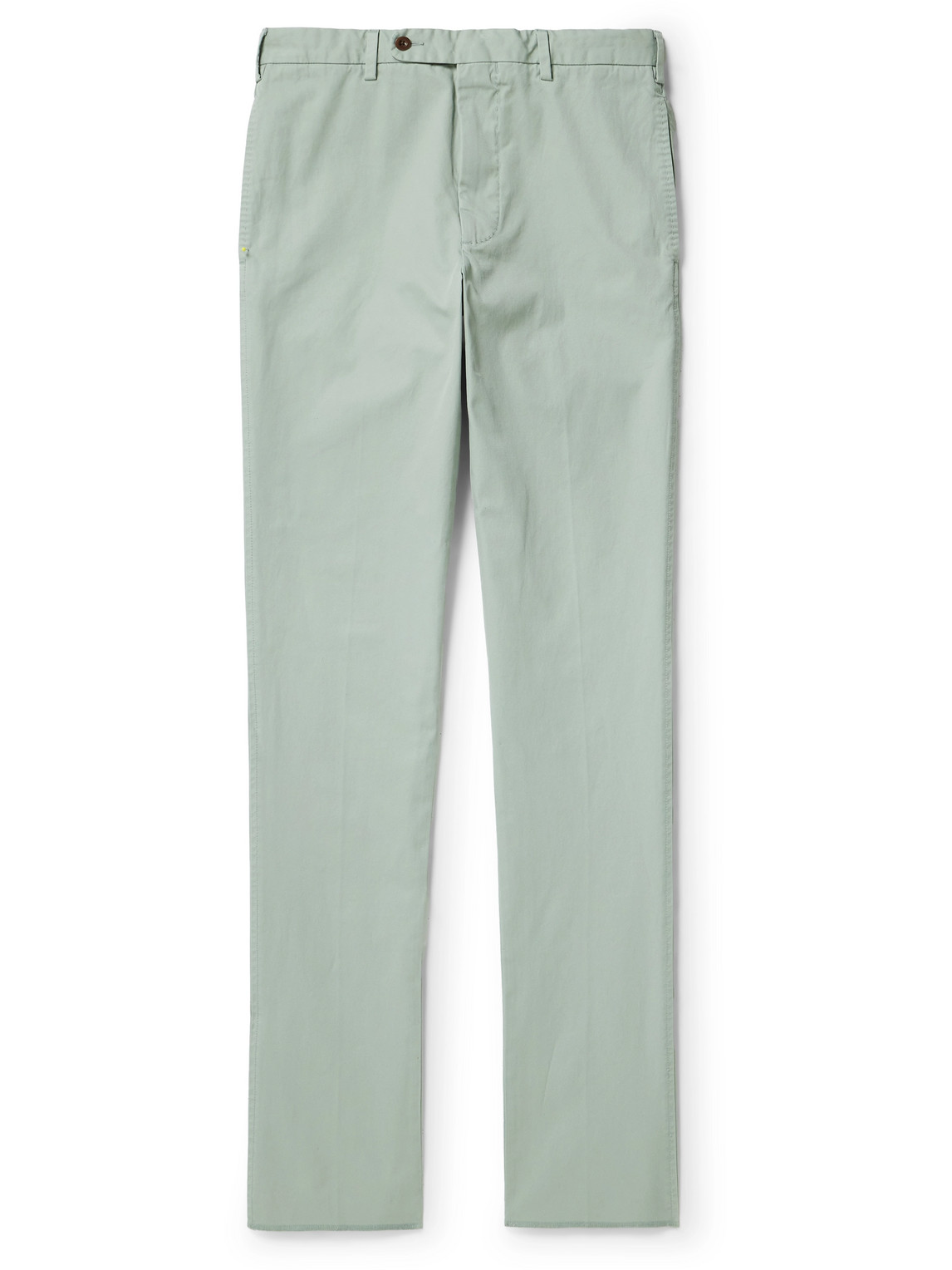 Sid Mashburn Slim-fit Straight-leg Garment-dyed Cotton-twill Trousers In Green