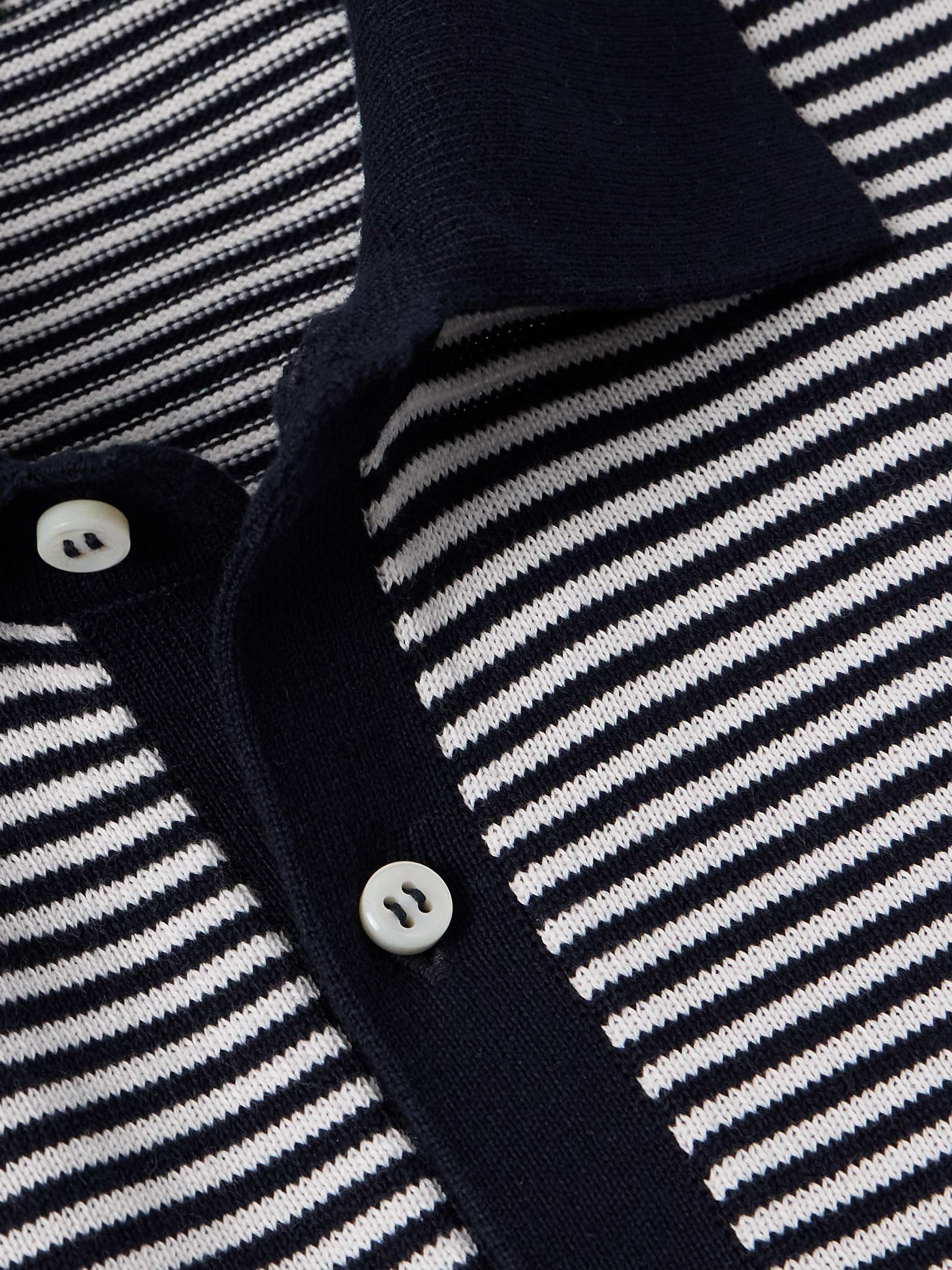 SID MASHBURN Striped Cotton Polo Shirt