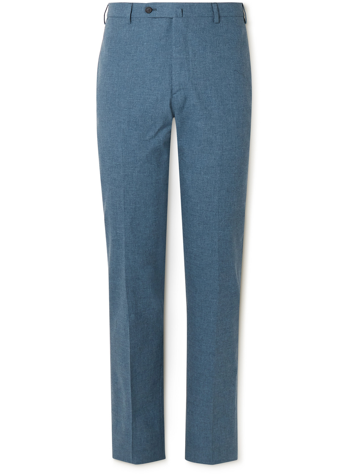 Sid Mashburn Straight-leg Virgin Wool, Cotton And Silk-blend Trousers In Blue