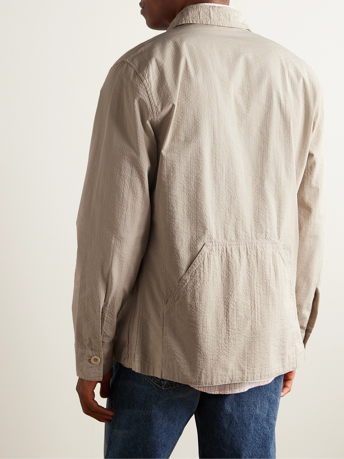  Sid Mashburn - Cotton-seersucker Overshirt - Men - Neutrals - S 