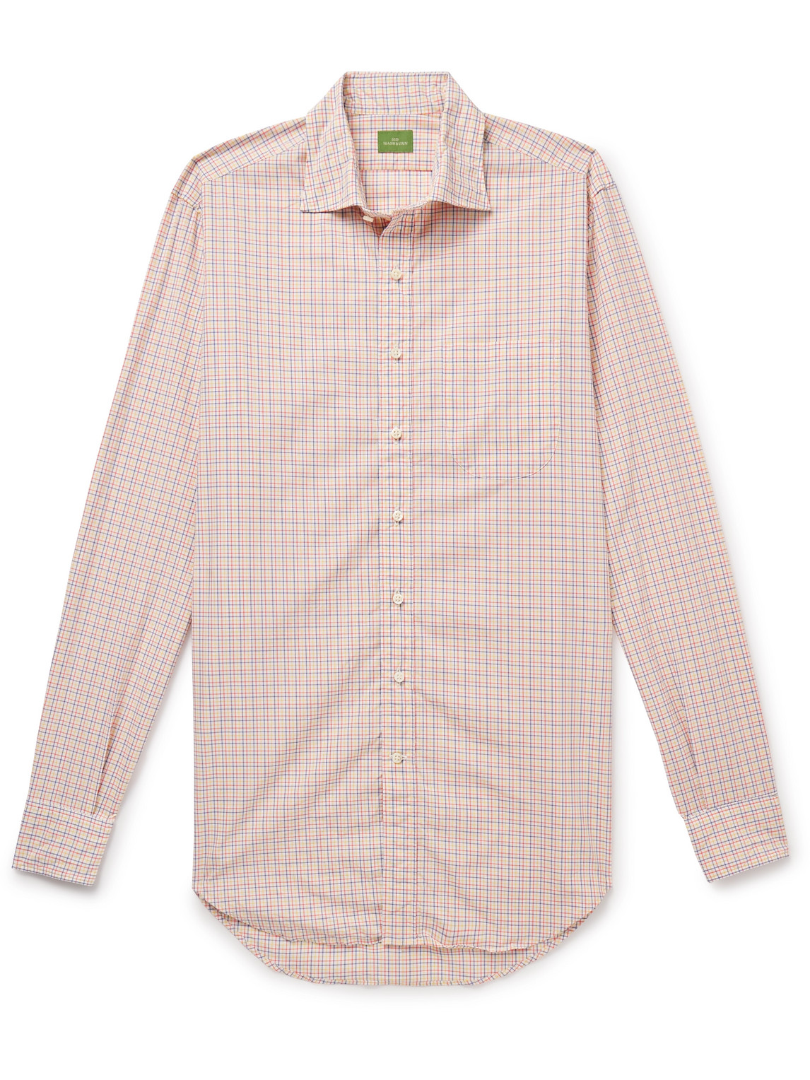 Shop Sid Mashburn Checked Cotton-poplin Shirt In Pink