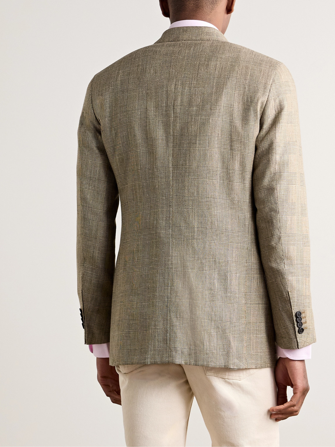  Sid Mashburn - Virgil No.2 Slim-fit Prince Of Wales Checked Cotton, Silk And Linen-blend Hopsack Blazer - Men - Brown - It 52 