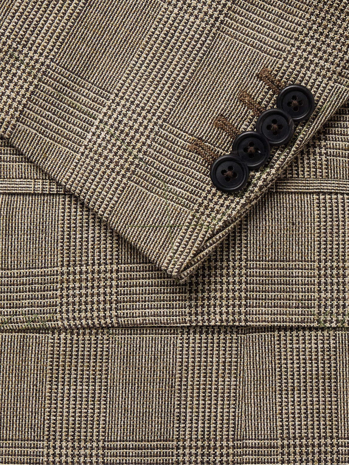  Sid Mashburn - Virgil No.2 Slim-fit Prince Of Wales Checked Cotton, Silk And Linen-blend Hopsack Blazer - Men - Brown - It 52 