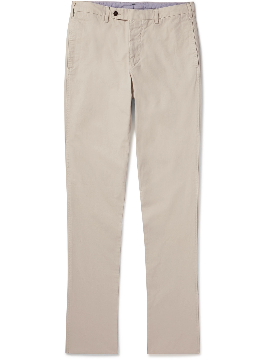 Slim-Fit Straight-Leg Garment-Dyed Cotton-Twill Trousers