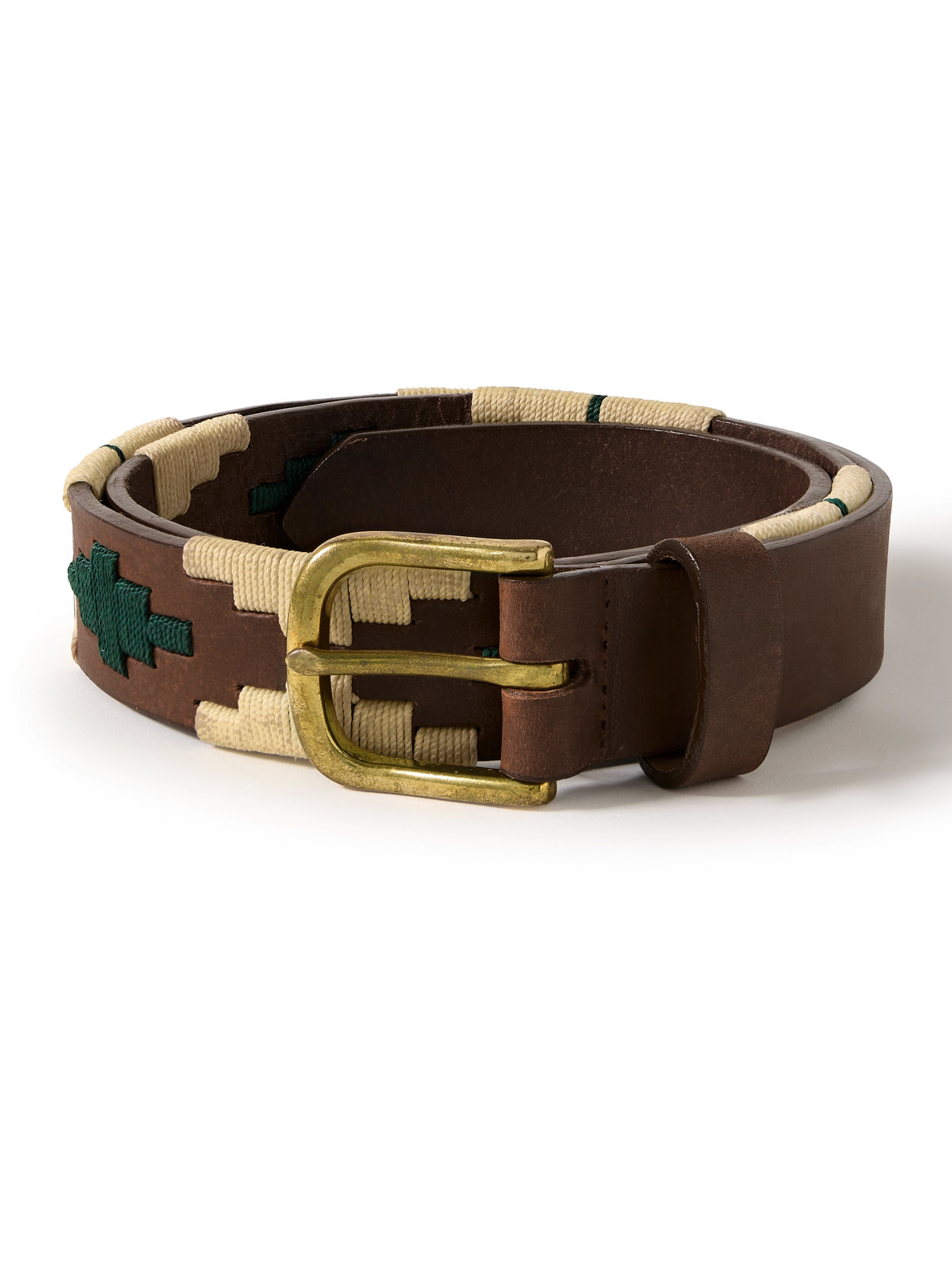 Sid Mashburn 3cm Embroidered Leather Belt In Brown