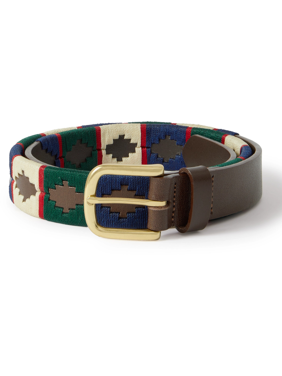 3cm Embroidered Leather Belt