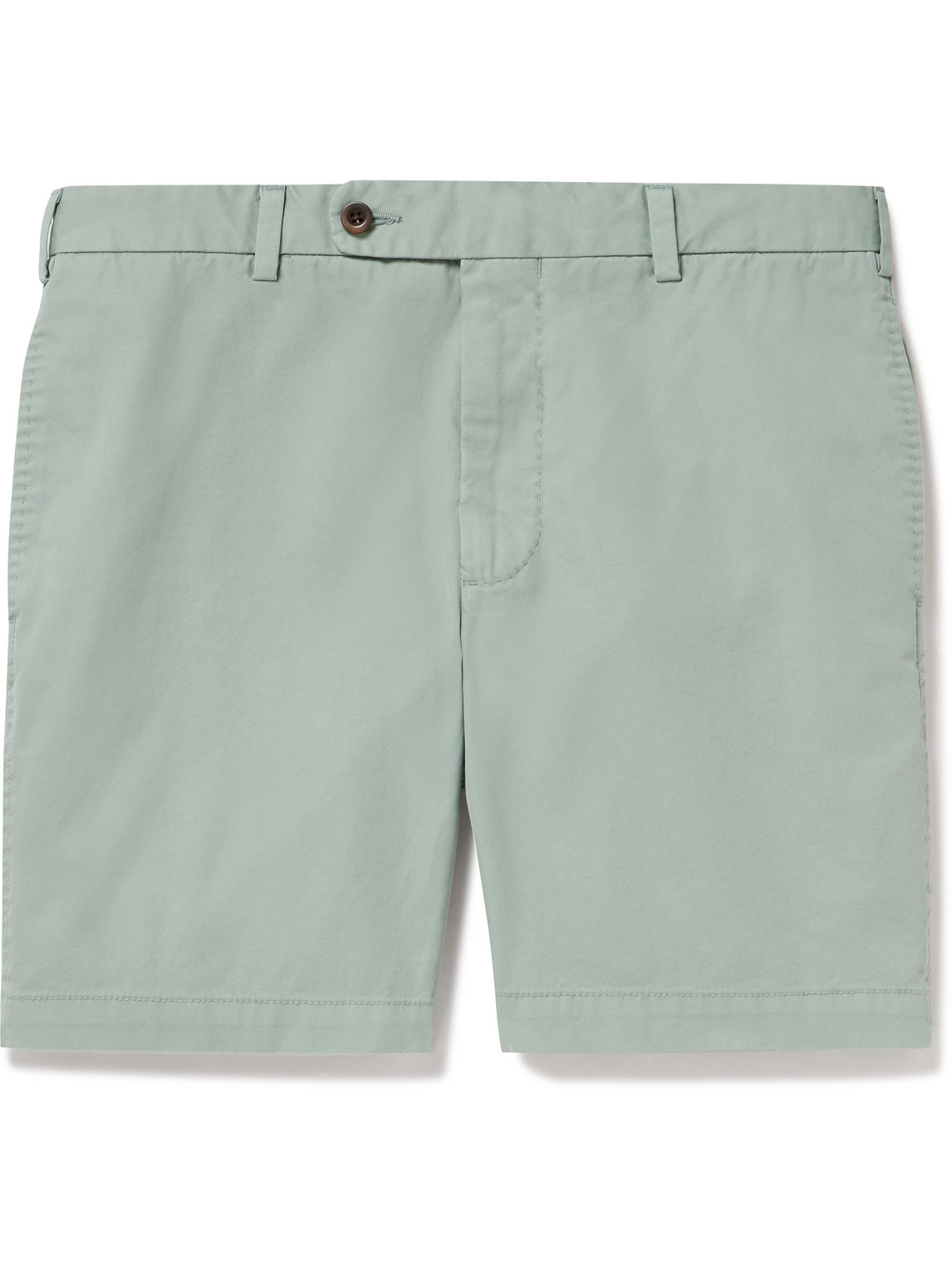 Sid Mashburn Straight-leg Garment-dyed Cotton-twill Shorts In Green