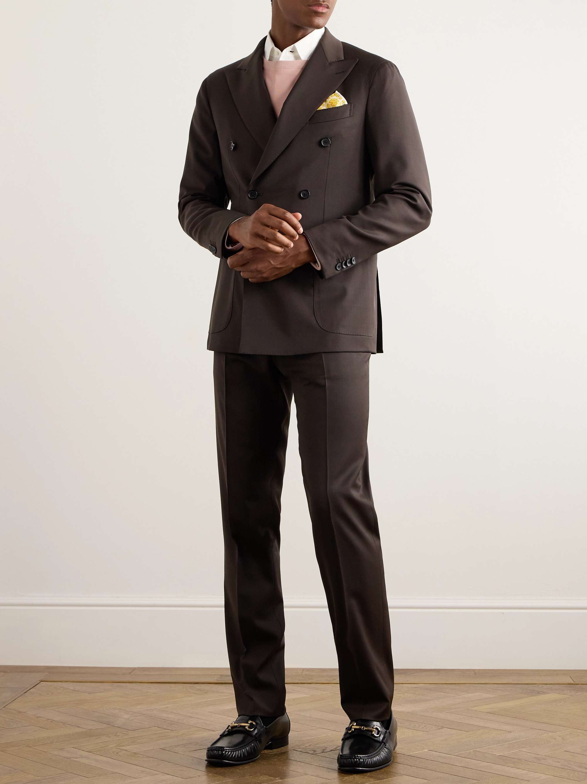 CARUSO Slim-Fit Double-Breasted Wool-Blend Twill Suit Jacket CARUSO Slim-Fit Double-Breasted Wool-Blend Twill Suit Jacket