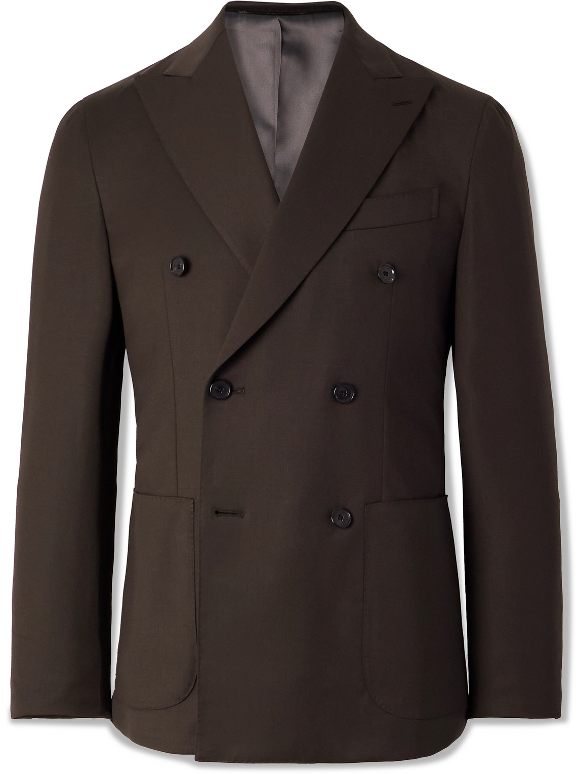 Slim-Fit Double-Breasted Wool-Blend Twill Suit Jacket