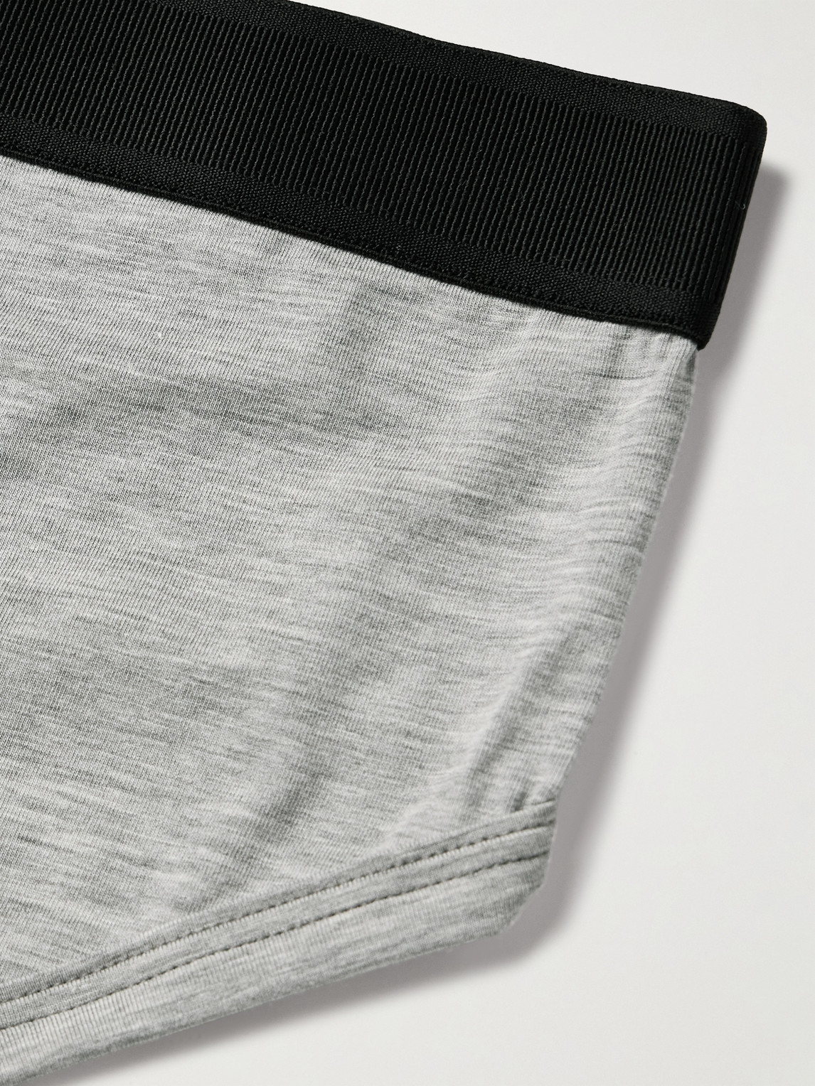 Tom Ford Stretch-cotton And Modal-blend Briefs In Gray