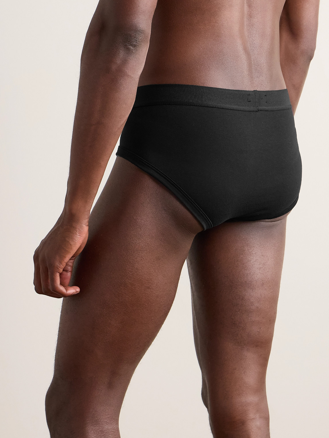 Tom Ford Two-pack Stretch Cotton And Modal-blend Briefs In Black