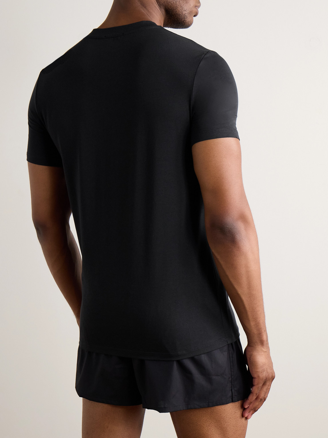 Tom Ford Slim-fit Stretch Cotton And Modal-blend T-shirt In Black