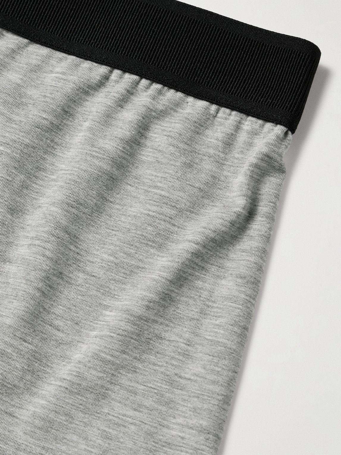 Tom Ford Logo-embroidered Cotton-blend Jersey Boxers In Gray