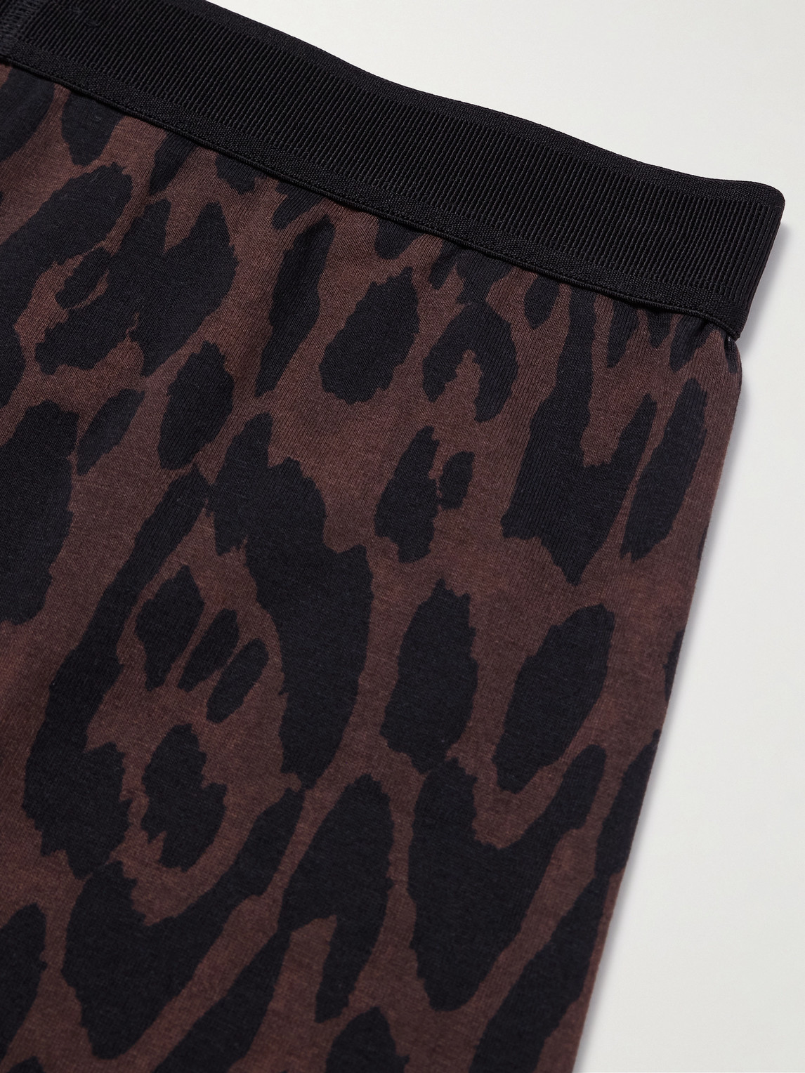 Shop Tom Ford Cheetah-print Stretch-cotton Boxer Briefs In Brown
