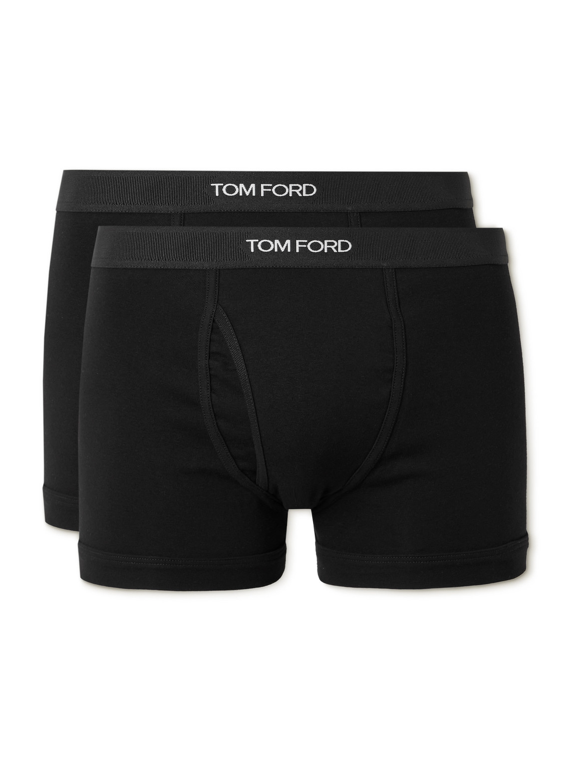 Tom Ford Cotton Blend Boxer Briefs In Black