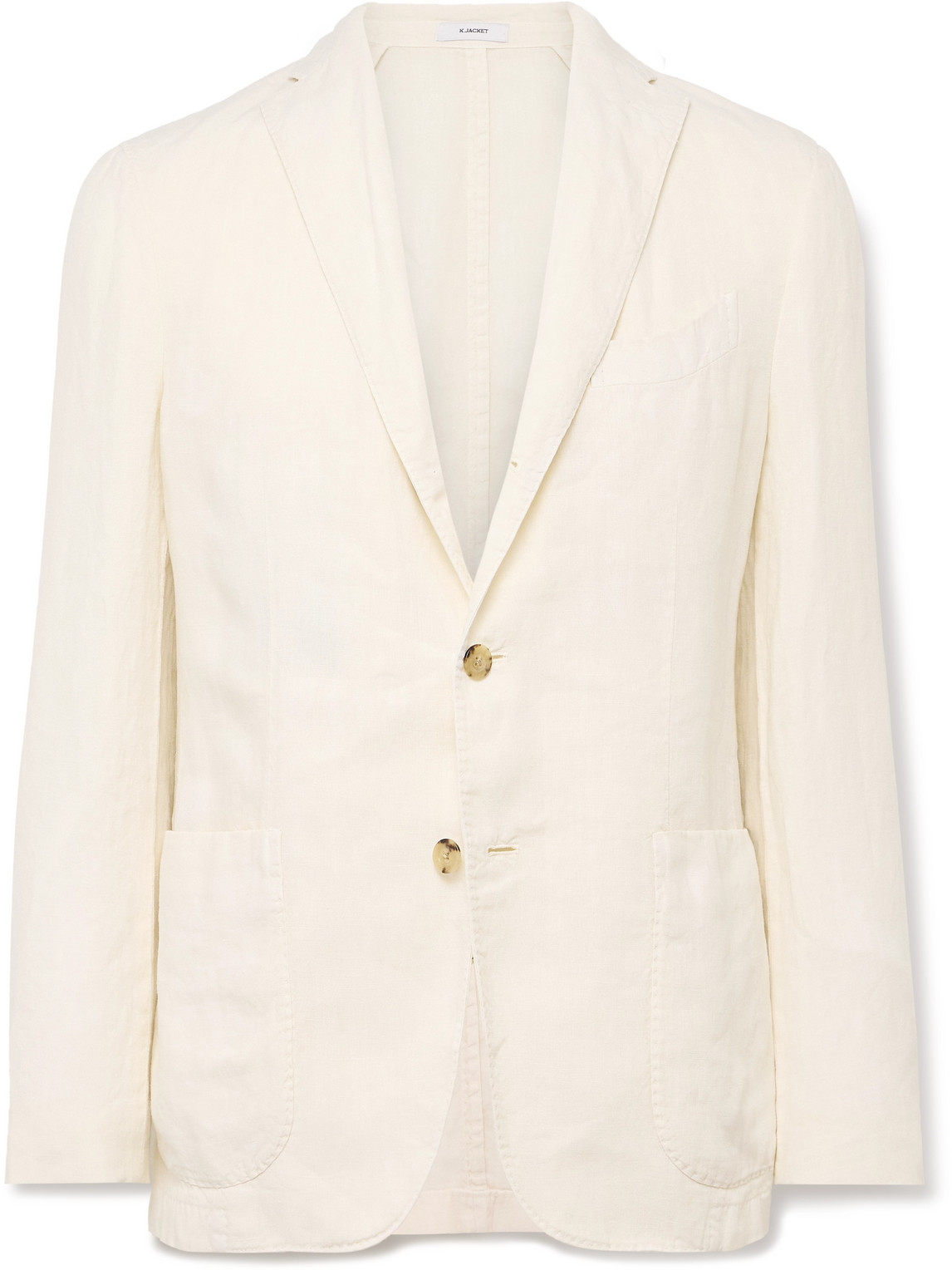 Boglioli Unstructured Garment-dyed Linen Blazer In Neutral