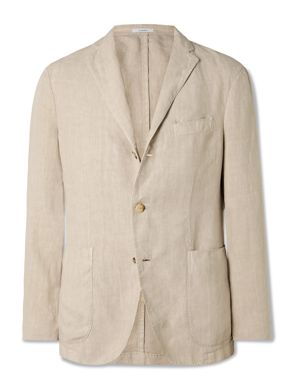 Unstructured Garment-Dyed Linen Suit Jacket