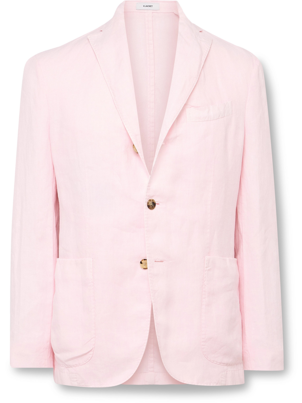 Unstructured Garment-Dyed Linen Suit Jacket