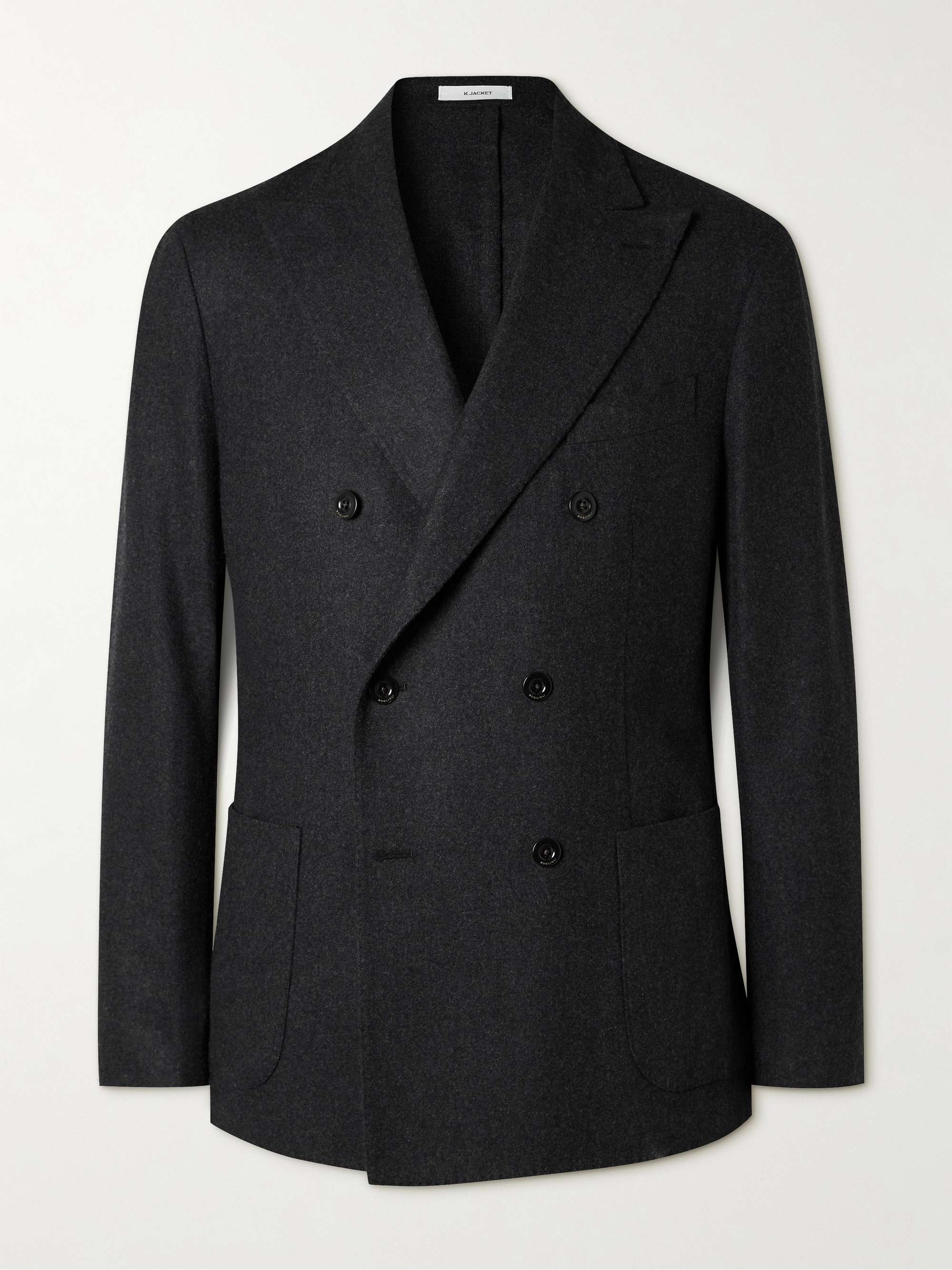 BOGLIOLI Double-Breasted Wool-Flannel Suit Jacket for Men BOGLIOLI Double-Breasted Wool-Flannel Suit Jacket for Men