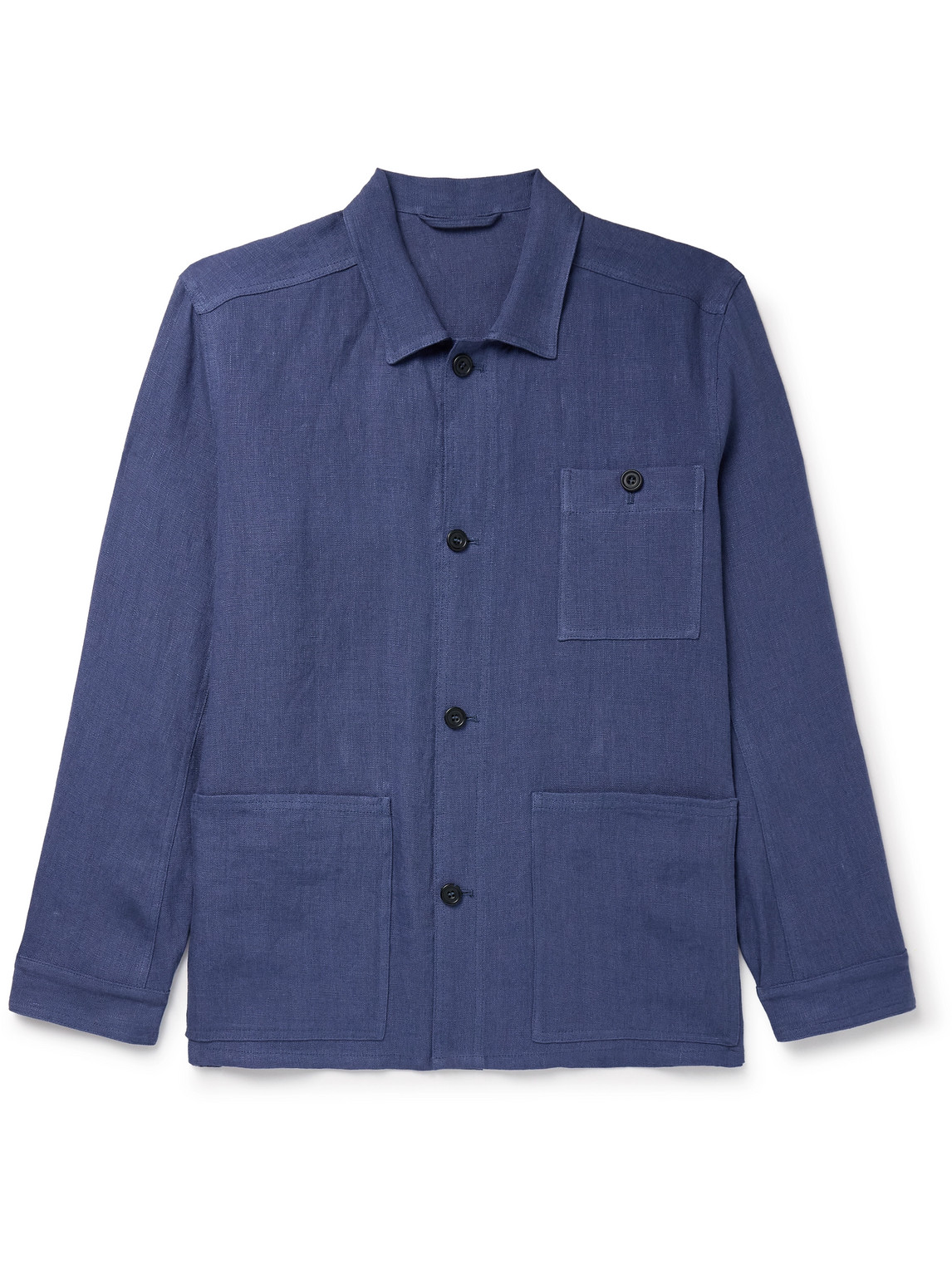 Anderson & Sheppard Linen Overshirt In Blue
