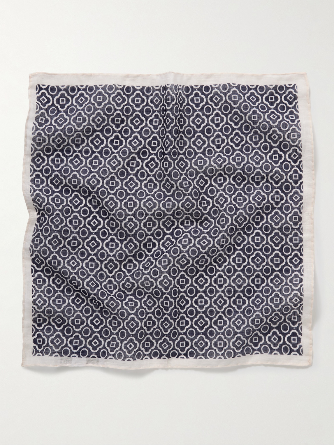 Shop Anderson & Sheppard Printed Cotton-voile Pocket Square In Blue