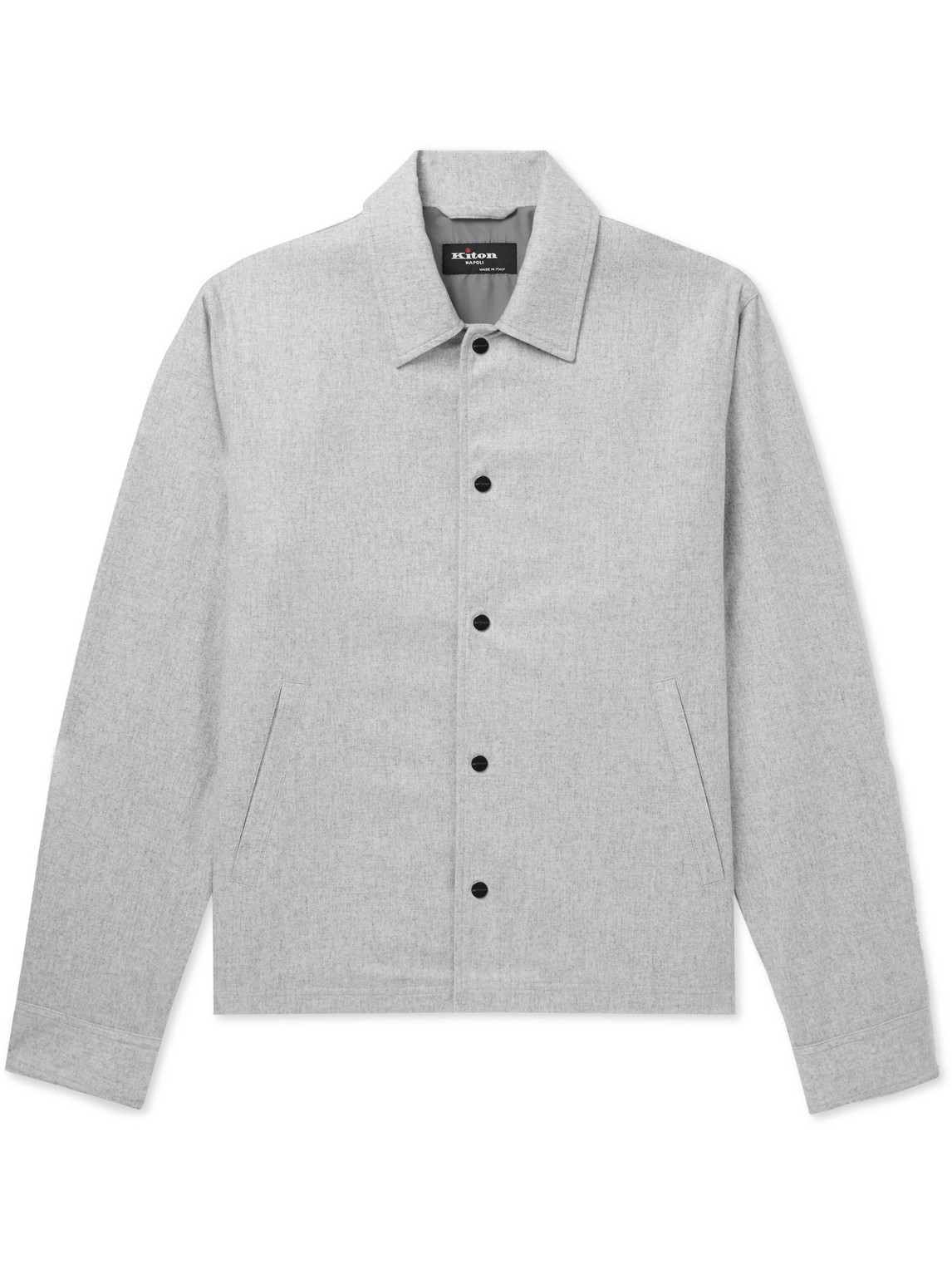 Kiton - Padded Cashmere-Blend Flannel Blouson Jacket - Men - Gray - IT 54