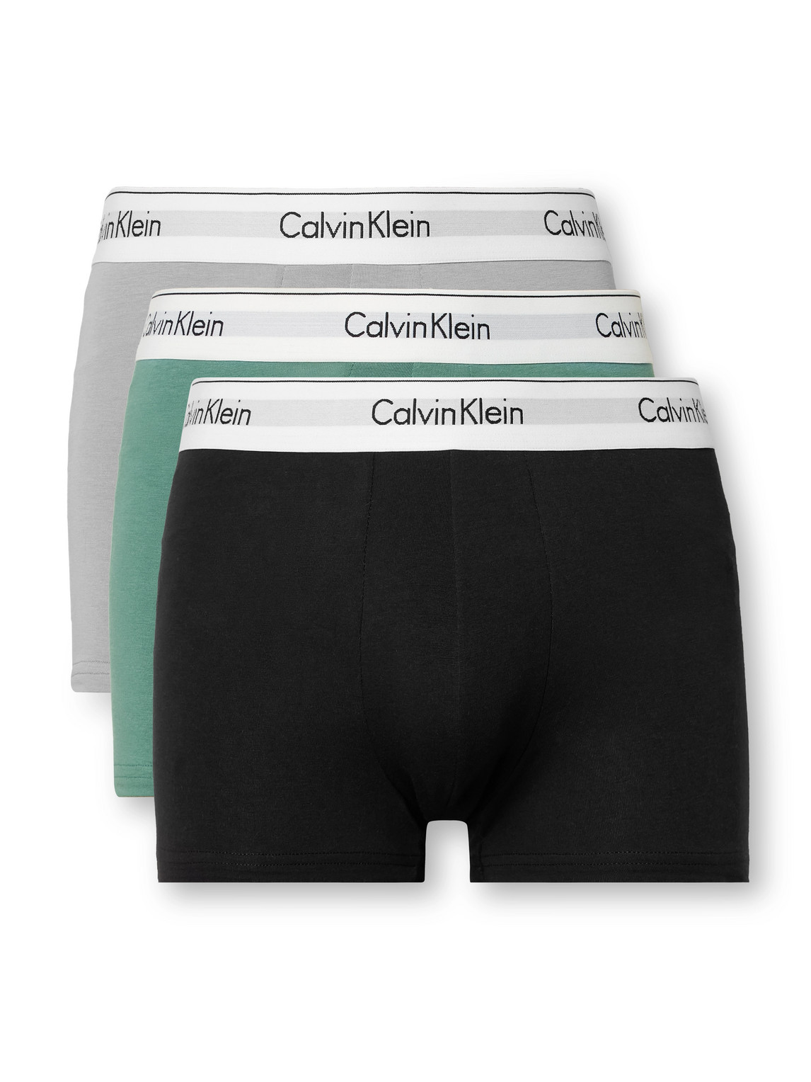 Calvin Klein Underwear Modern Three-pack Stretch-cotton Trunks In Black