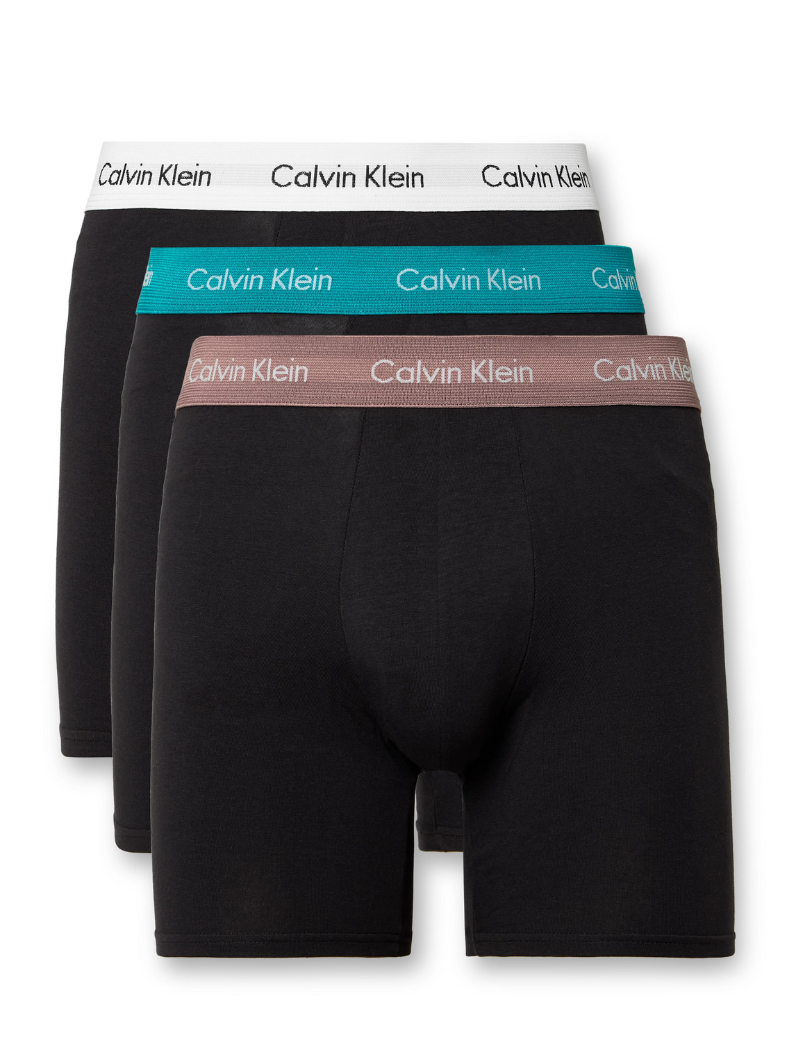 Calvin Klein Underwear Three-pack Stretch-cotton Boxer Briefs In Black