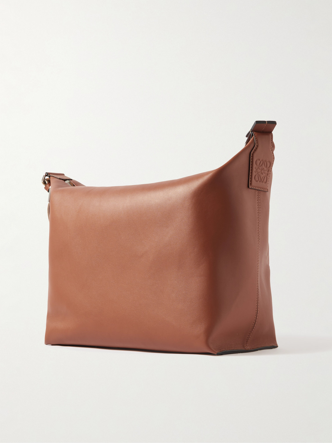Shop Loewe Cubi Leather Messenger Bag In Brown
