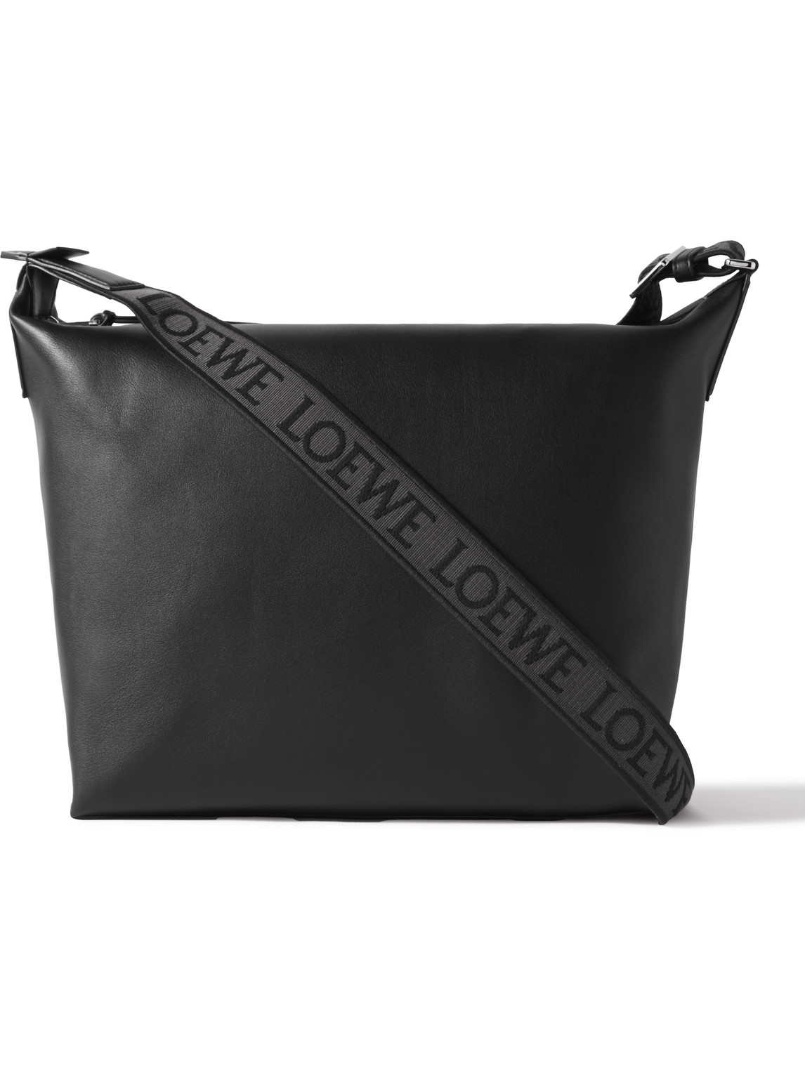 Shop Loewe Cubi Leather Messenger Bag In Black