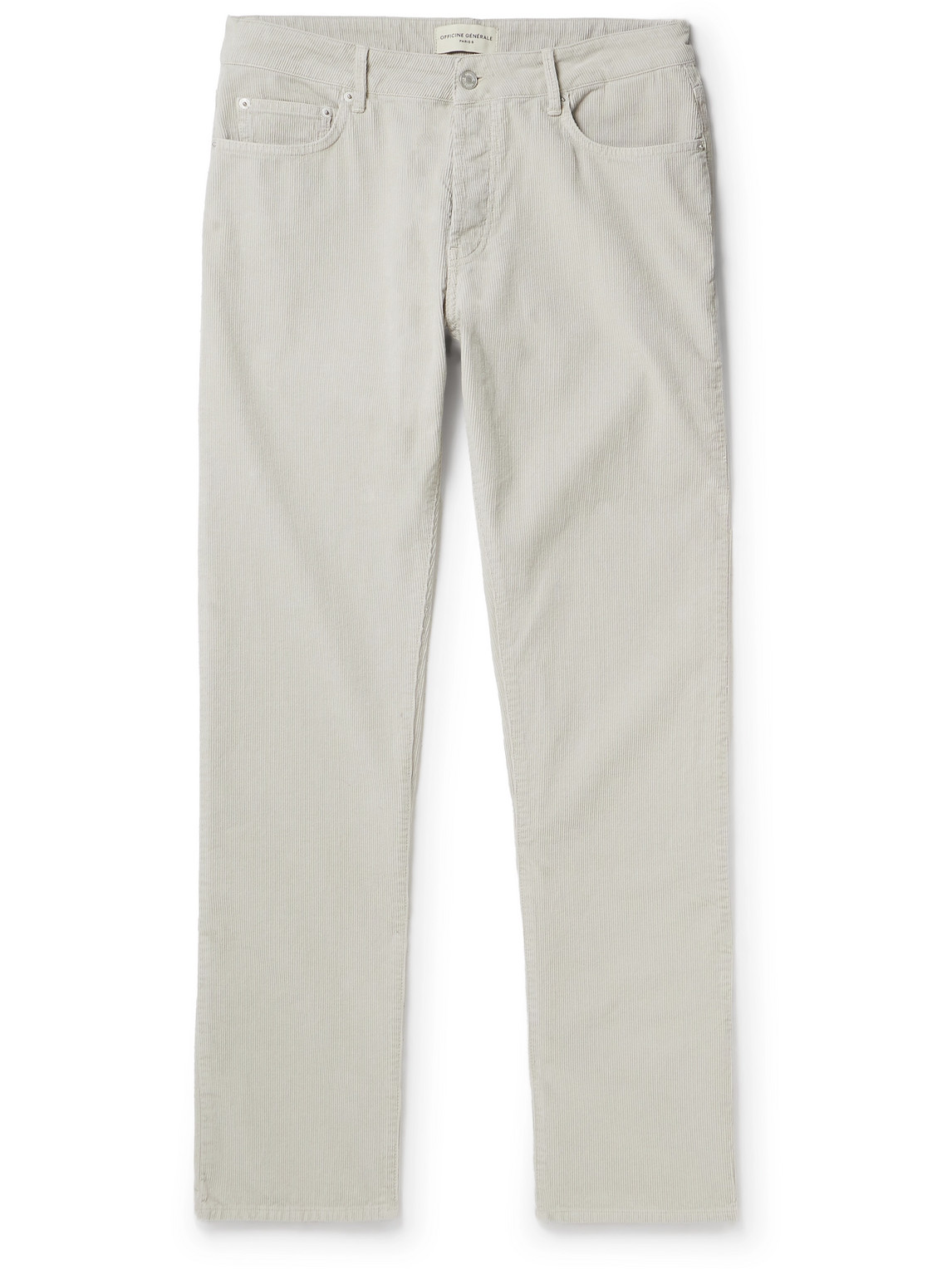 Officine Générale James Slim-Fit Straight-Leg Cotton-Corduroy Trousers