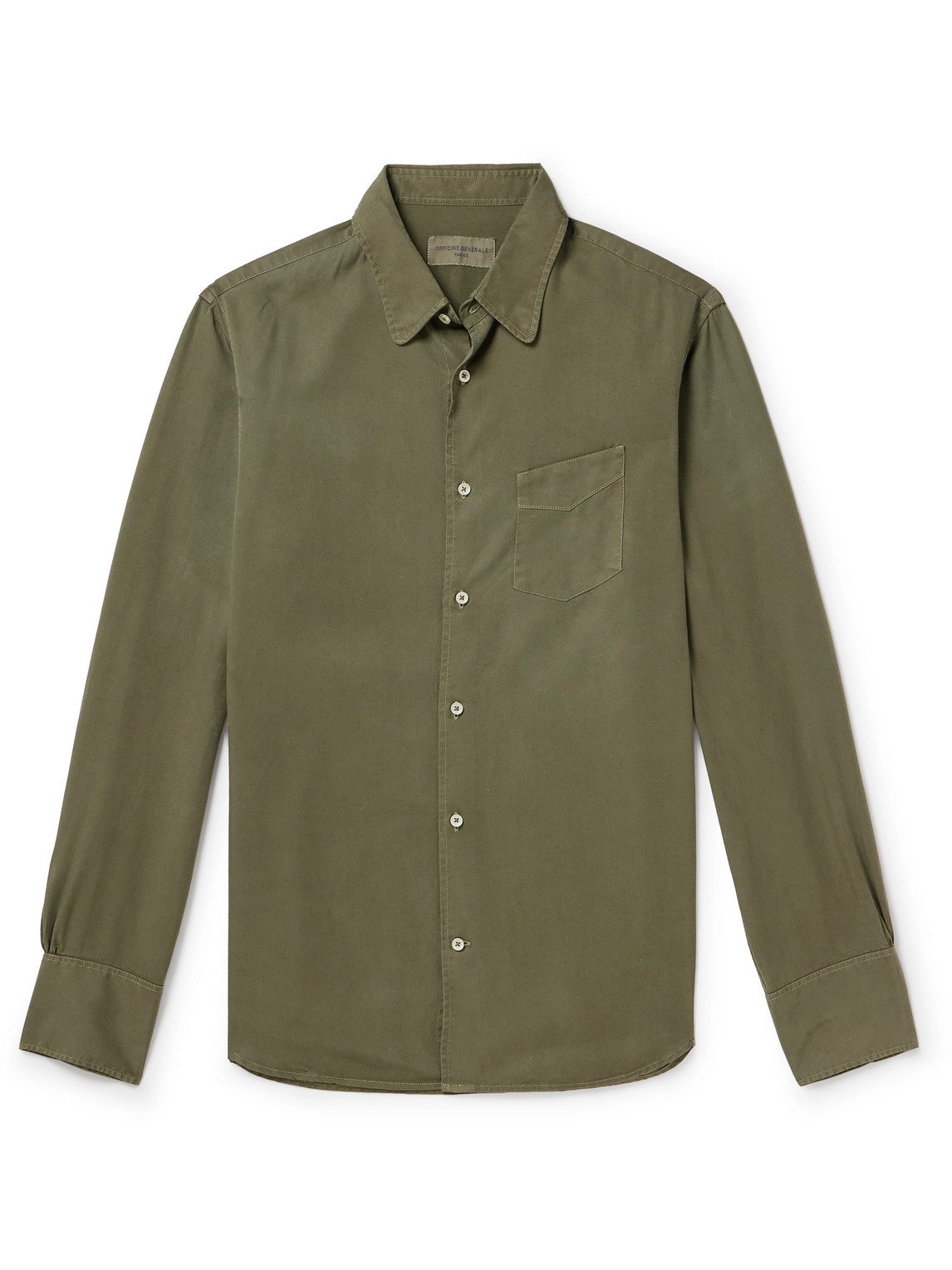 Officine Générale - Benoit Garment-Dyed Lyocell-Twill Shirt - Men - Green - M