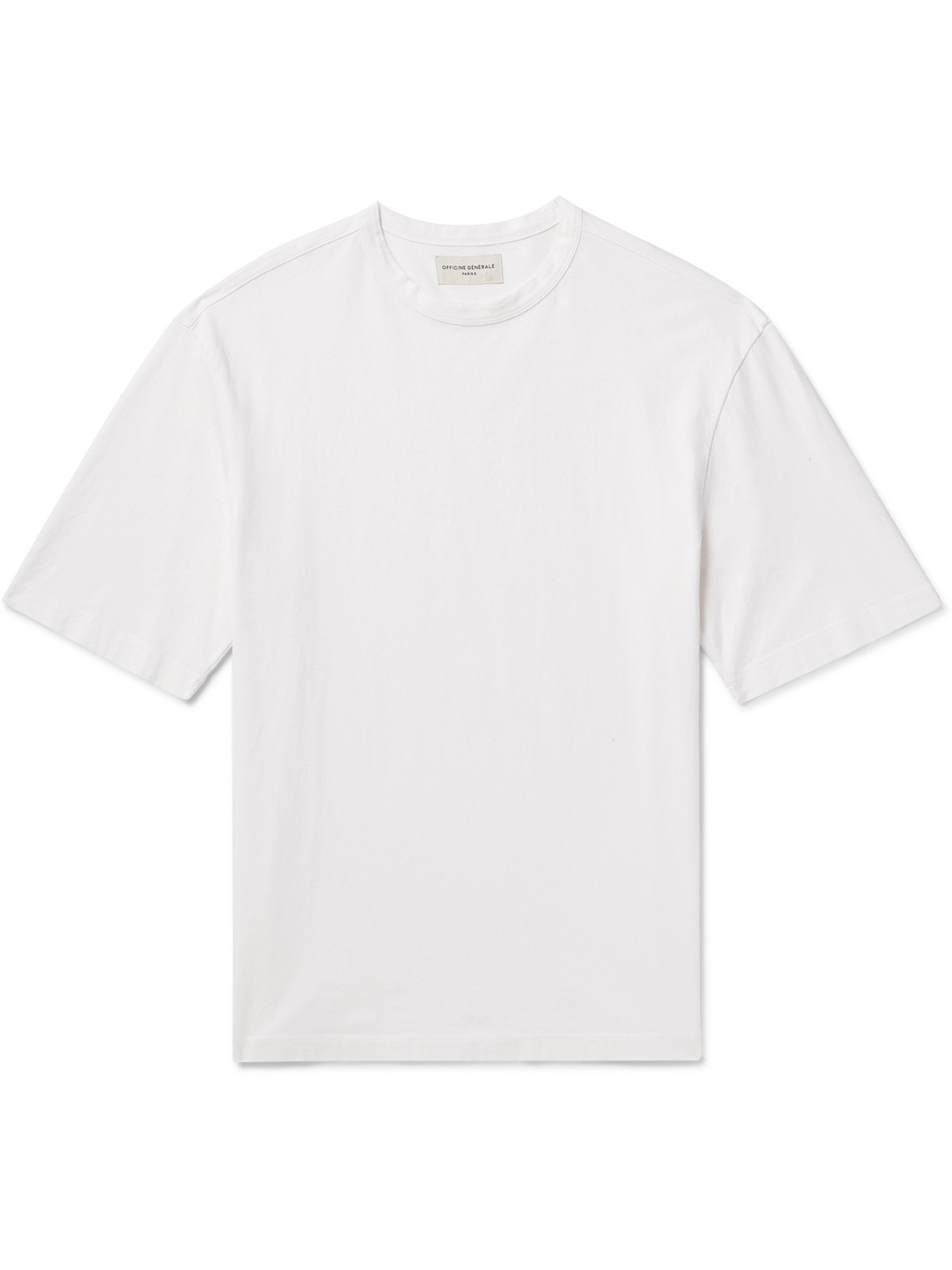 Officine Generale Benny Cotton-jersey T-shirt In White
