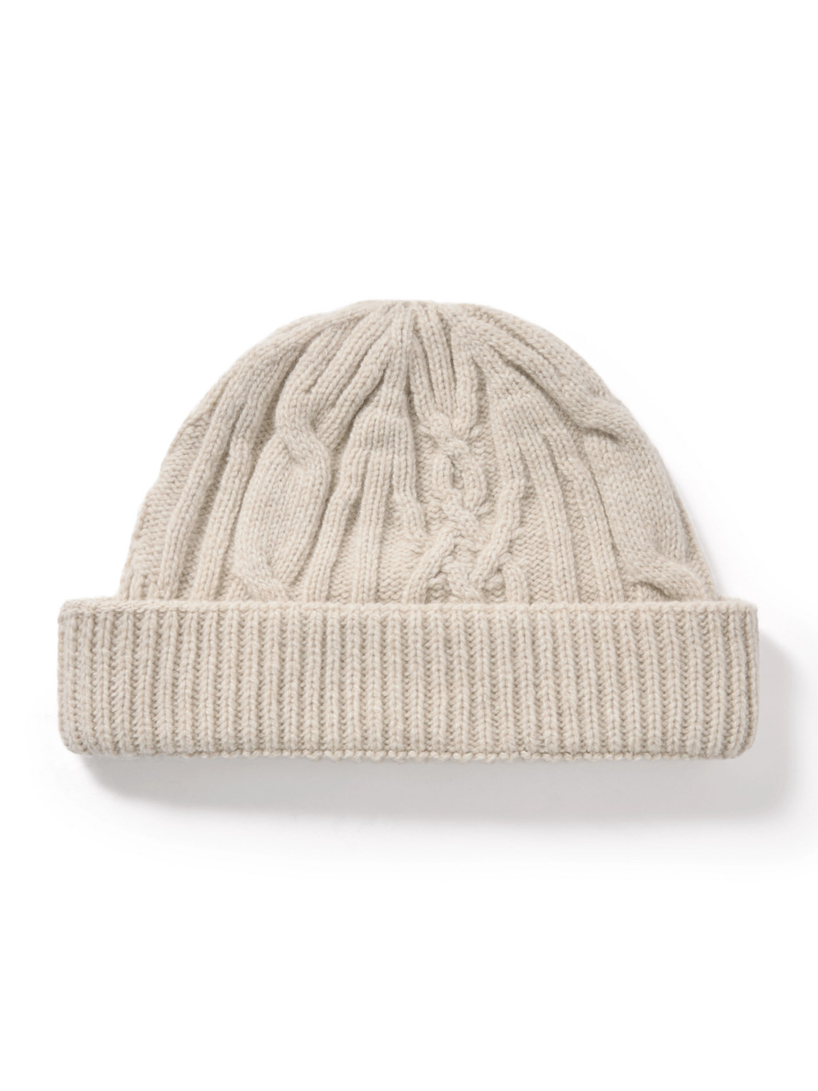 John Smedley Emery Cable-knit Recycled-cashmere And Merino Wool-blend Beanie In Neutral