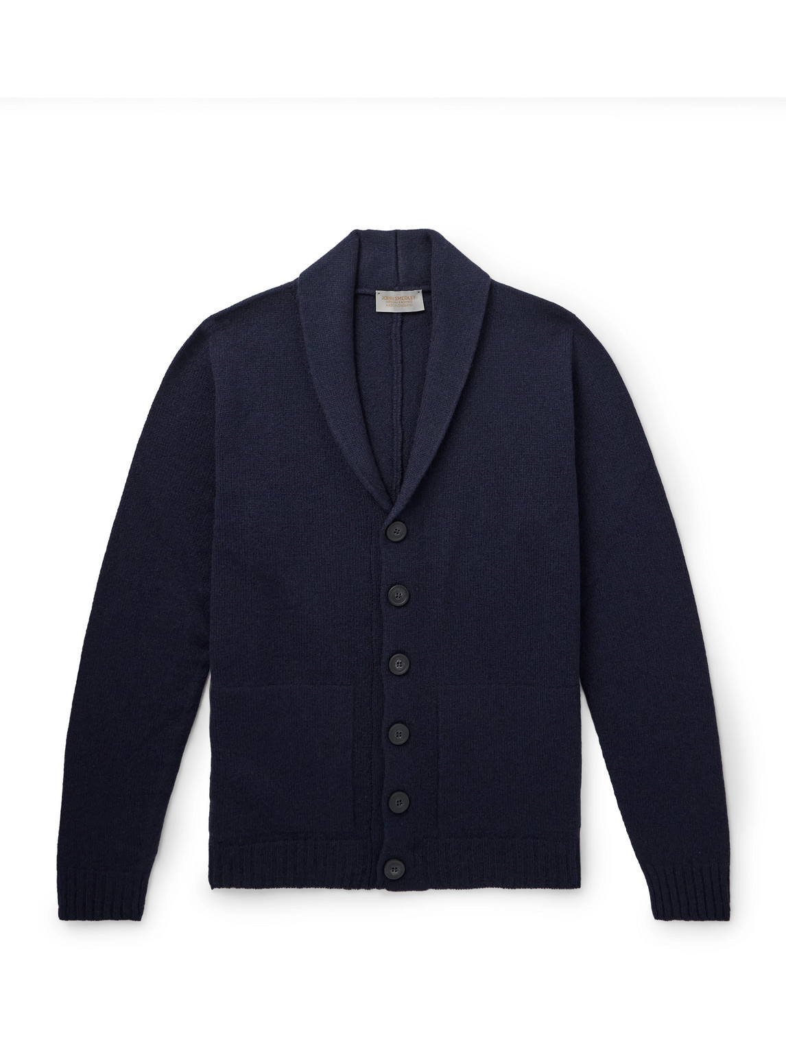 John Smedley Rockford Shawl-collar Recycled-cashmere And Merino Wool-blend Cardigan In Blue