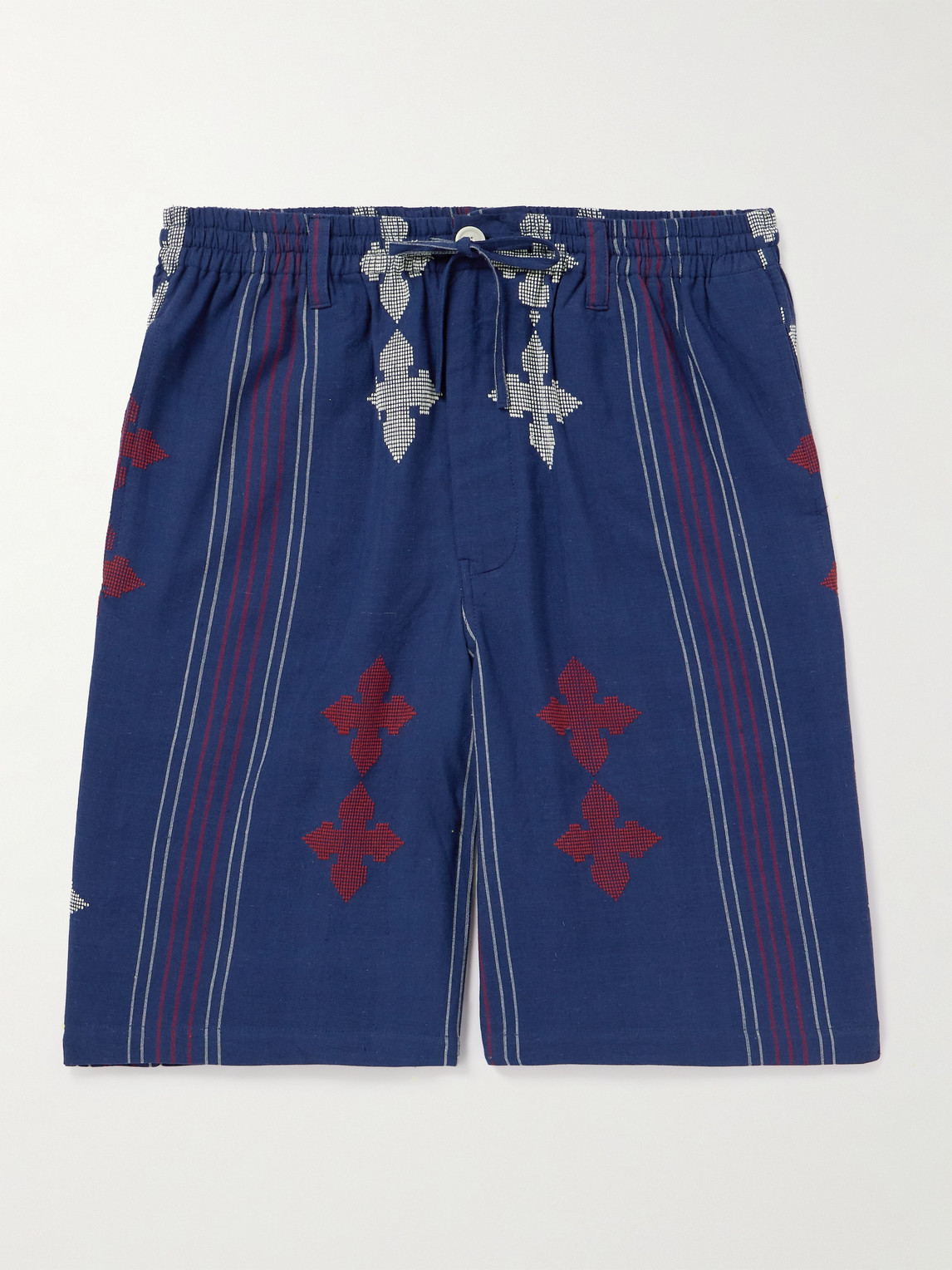 Kardo – Kobe Embroidered Striped Cotton Shorts