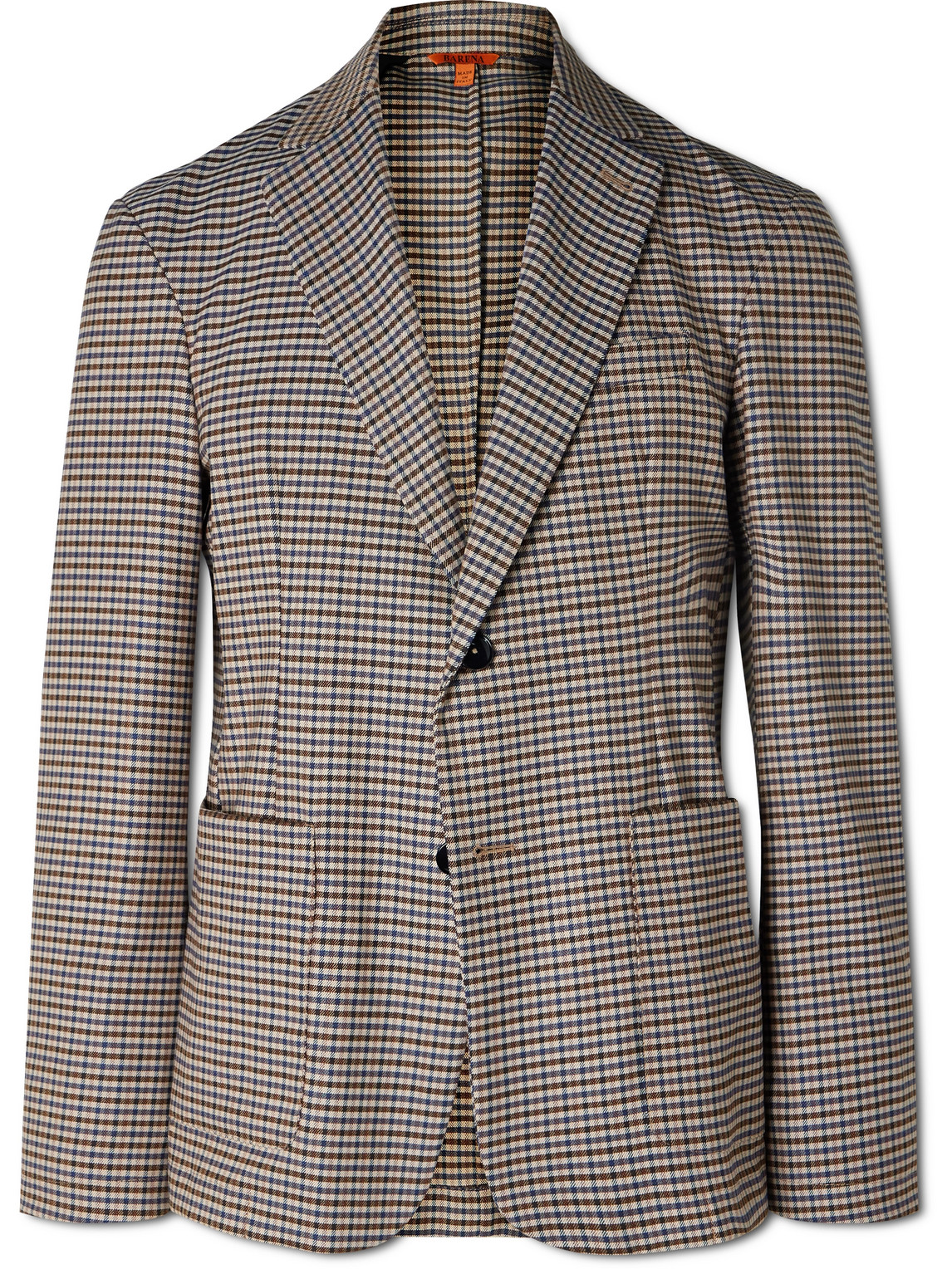 Barena Venezia Checked Twill Suit Jacket In Brown