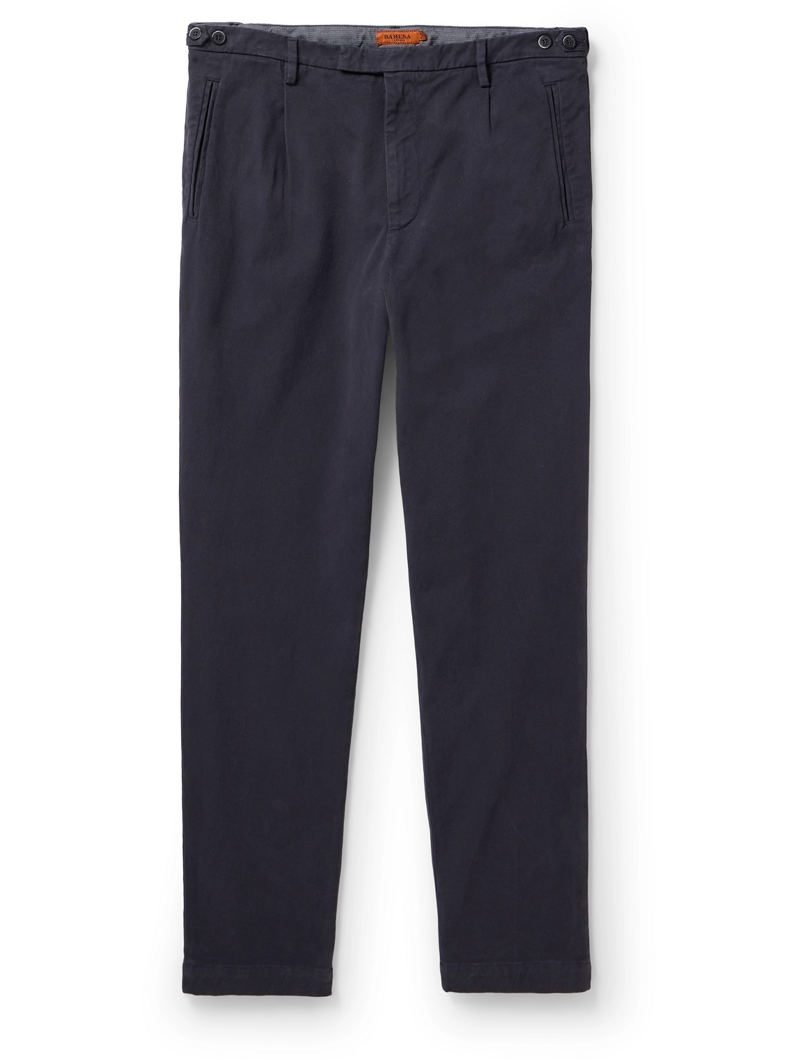 Straight-Leg Cotton-Blend Twill Trousers