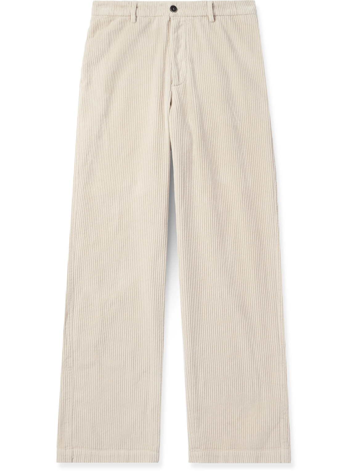 Barena Venezia Velier Straight-leg Garment-dyed Cotton-corduroy Trousers In White